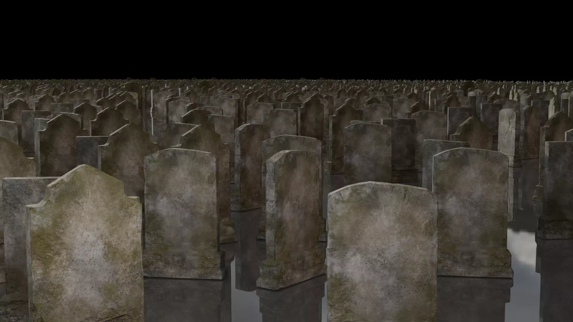 Gravestones Set Low-poly 3D model_7