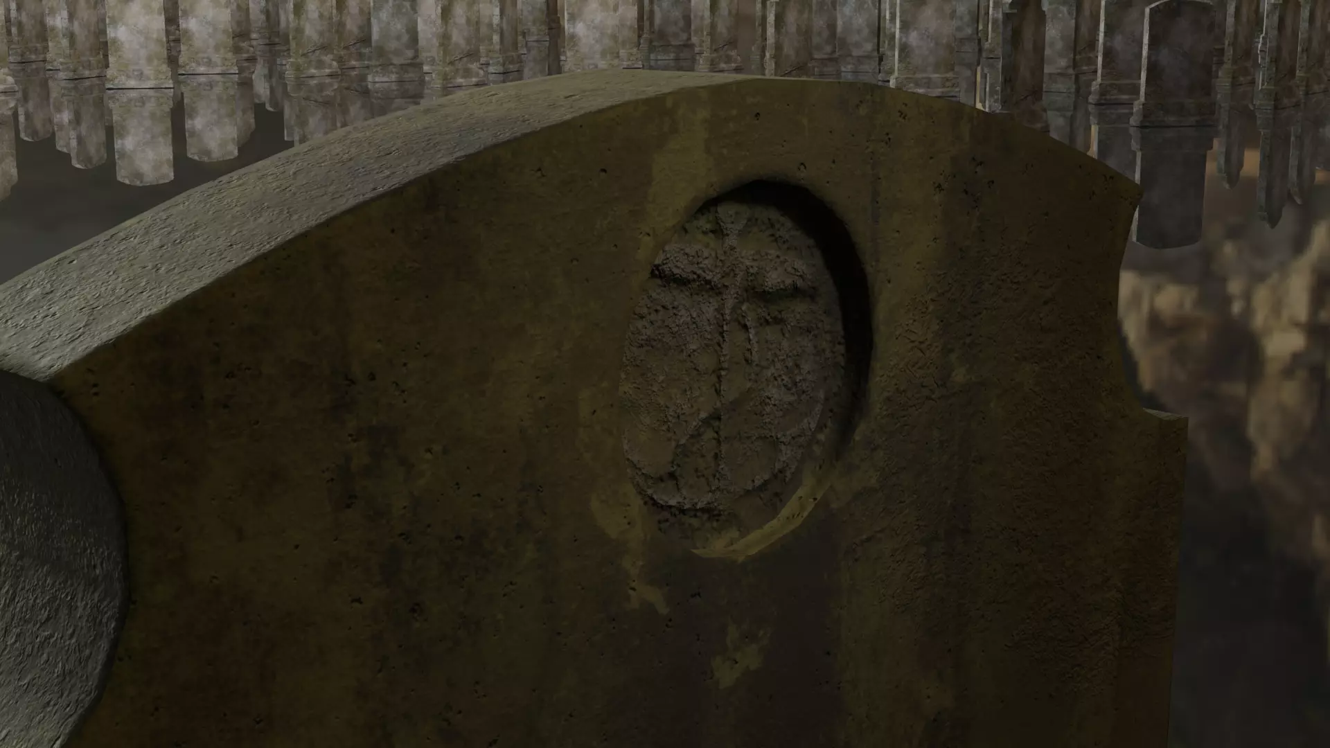 Gravestones Set Low-poly 3D model_10