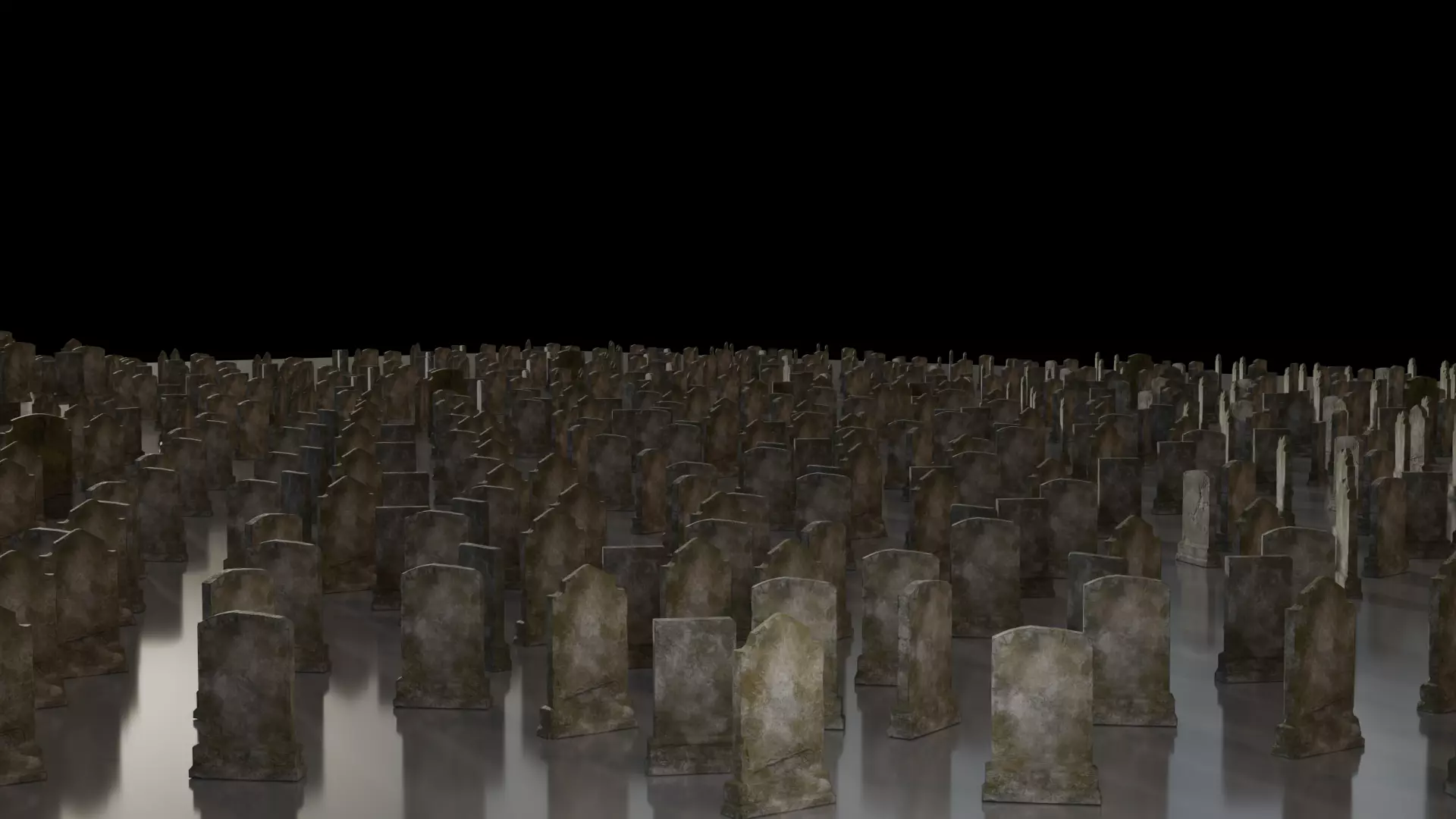 Gravestones Set Low-poly 3D model_6