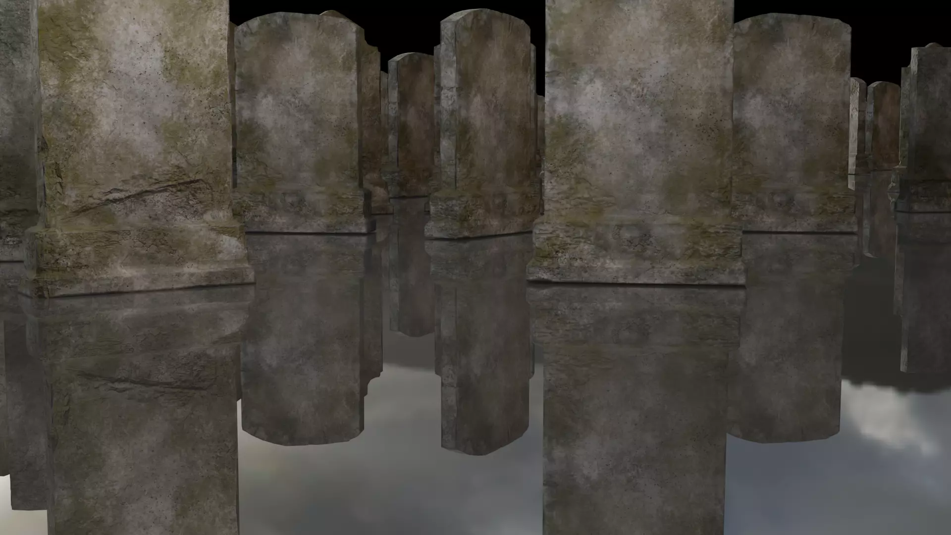 Gravestones Set Low-poly 3D model_8