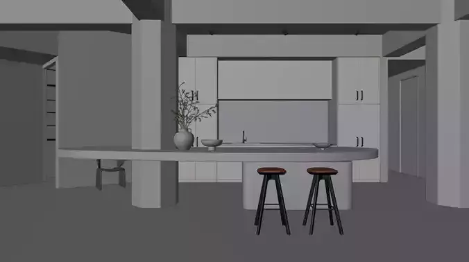Residential villa 3D model 7