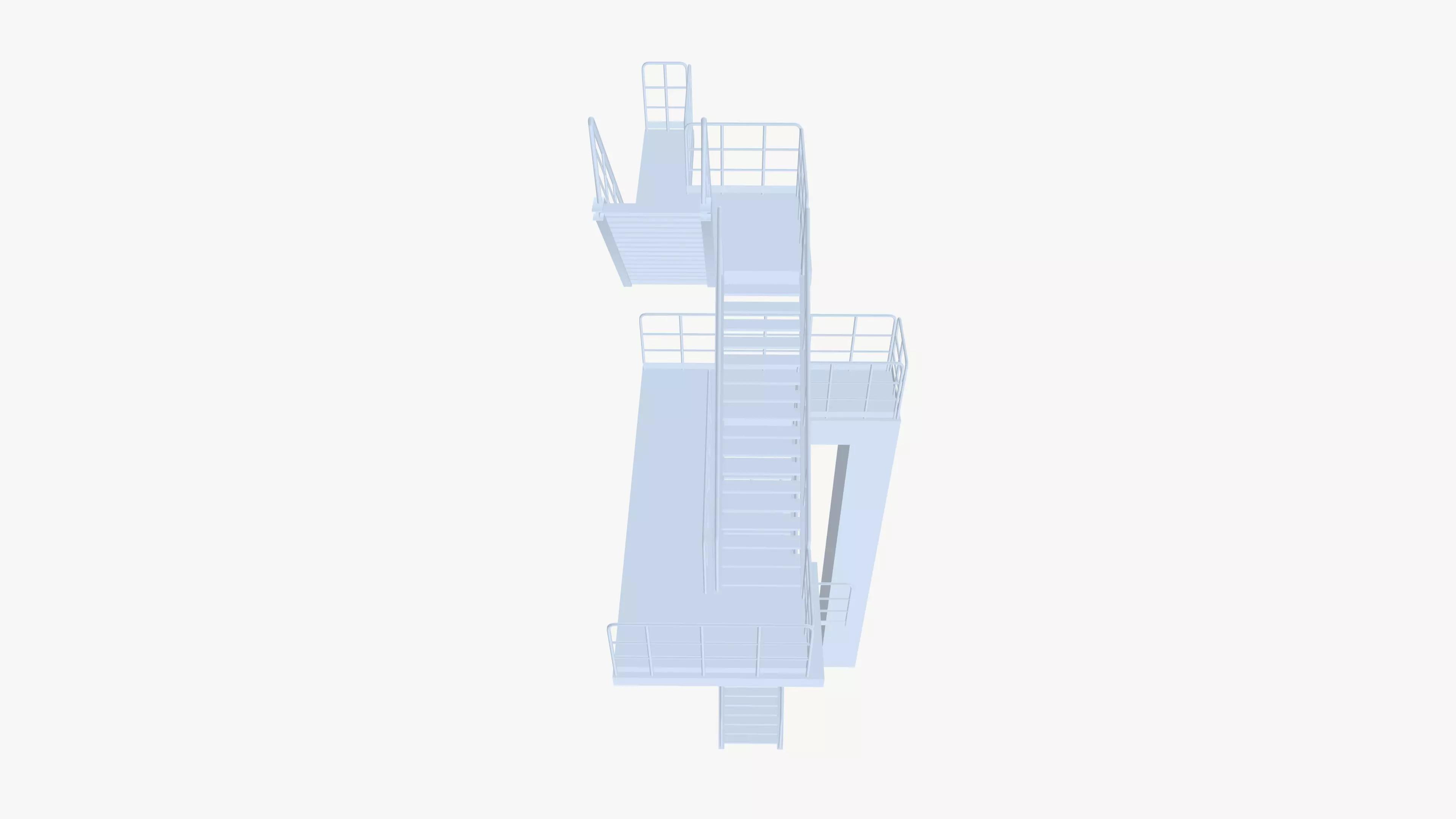 Industrial Stair Case Low-poly 3D model_17