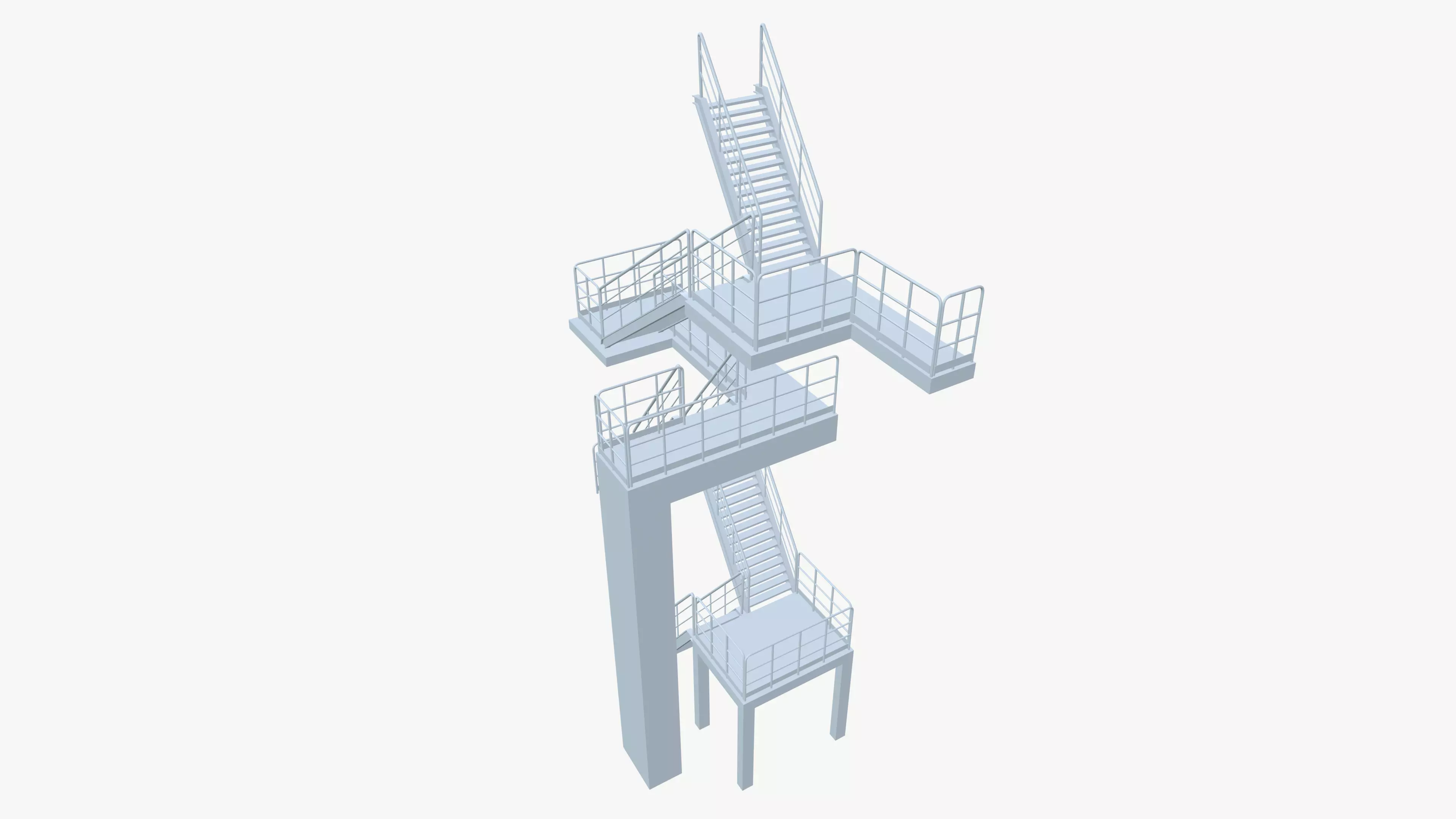 Industrial Stair Case Low-poly 3D model_18