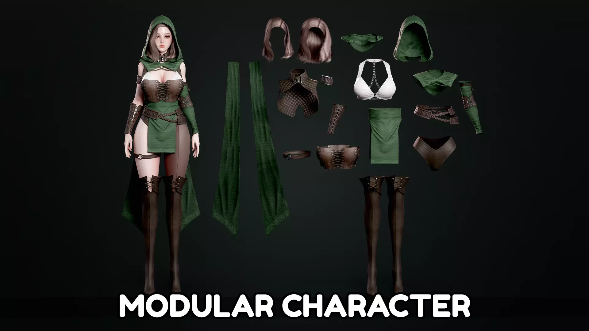 Fantasy Girls Bundle 3D Model Collection_9