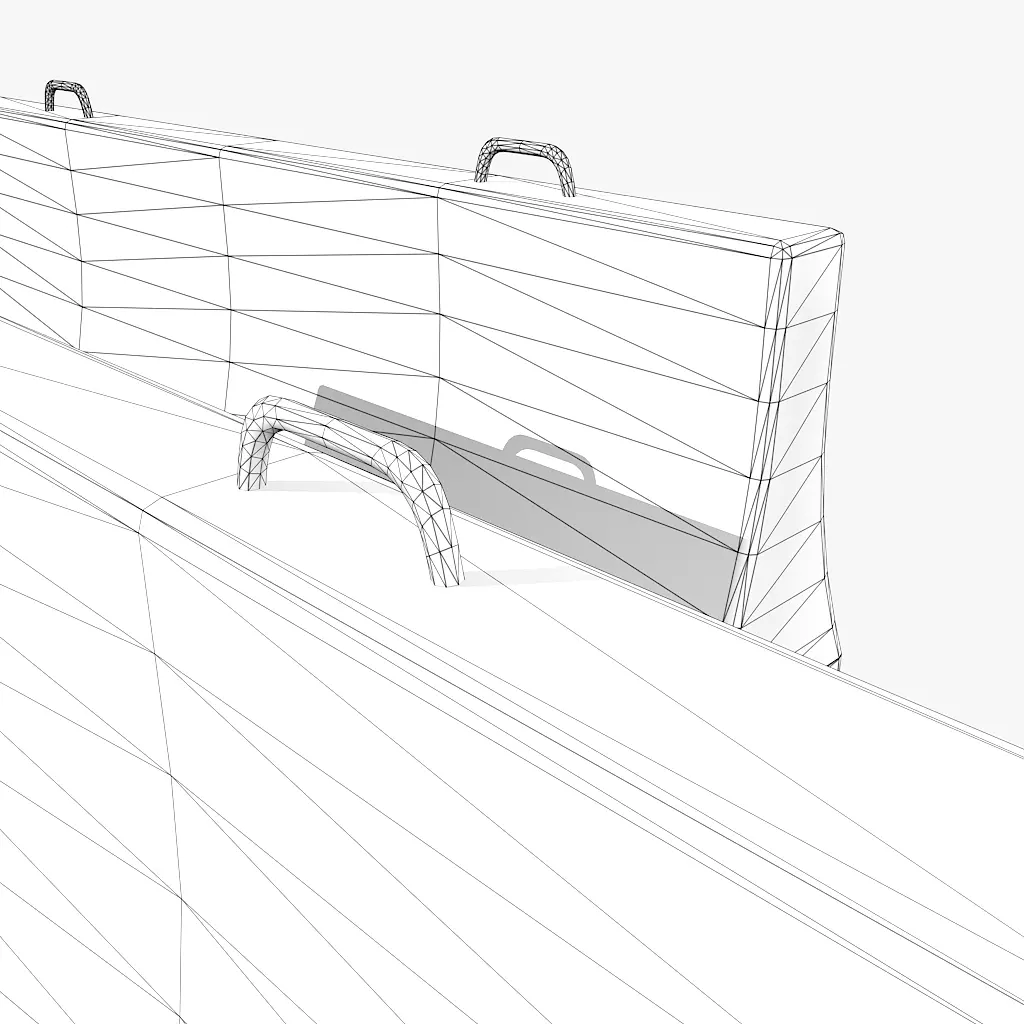 Concrete Barrier Low-poly 3D model_6