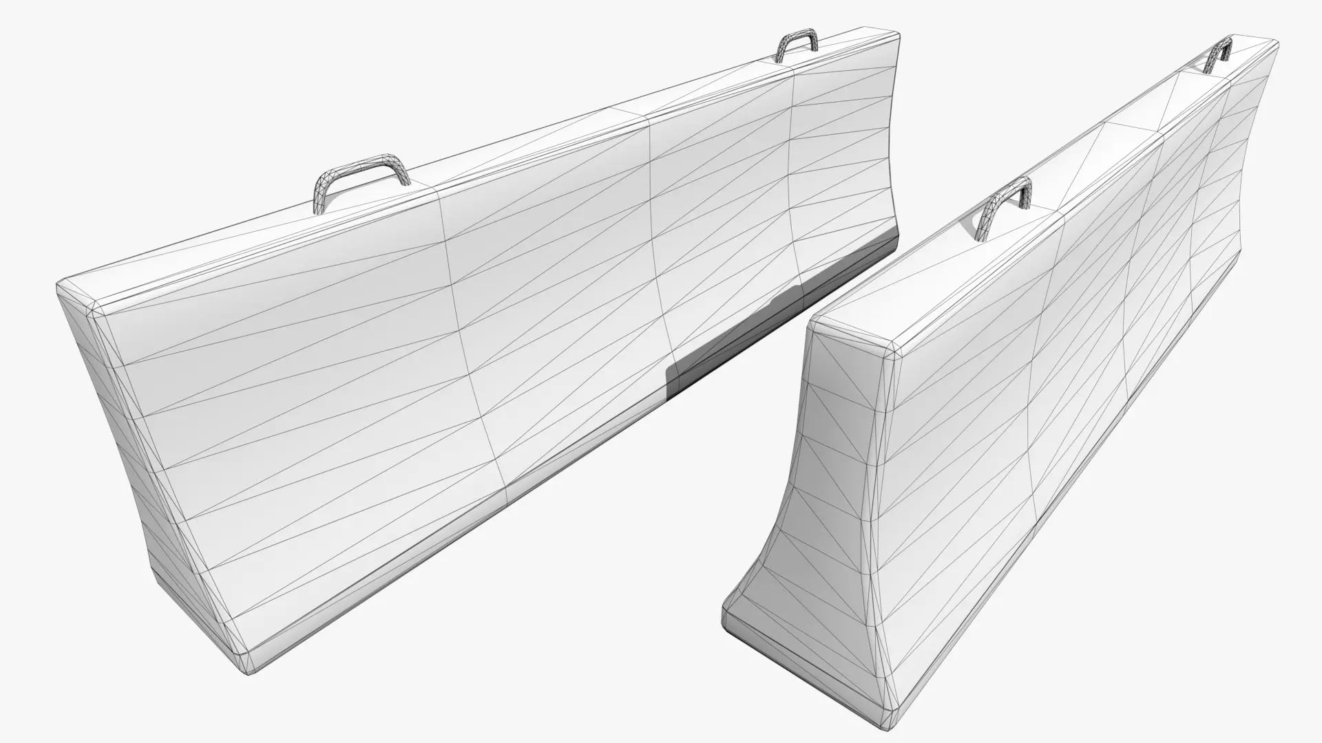 Concrete Barrier Low-poly 3D model_9