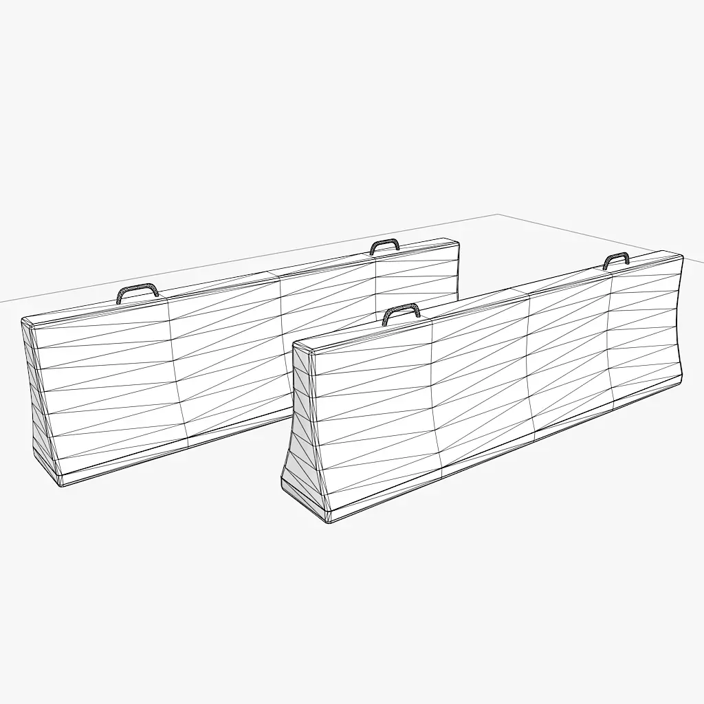 Concrete Barrier Low-poly 3D model_5