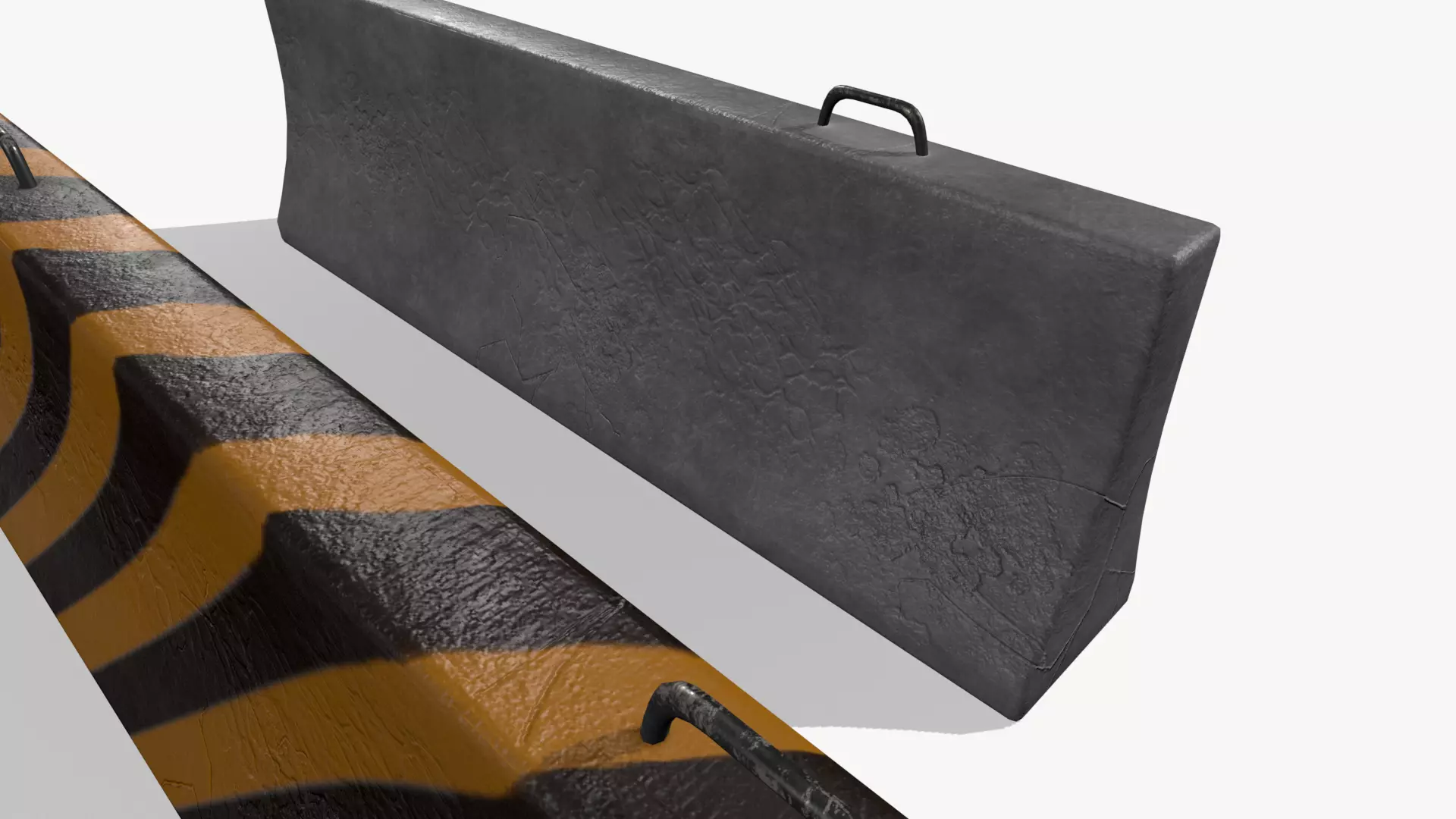 Concrete Barrier Low-poly 3D model_8