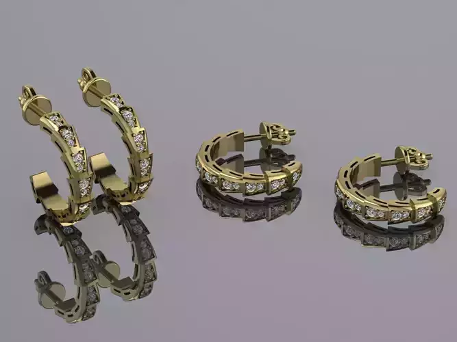 Bvlgari Snake Earrings Jewelry Gold 