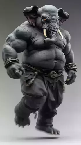 Massive Elephant Warrior Anthropomorphic GiantTusks