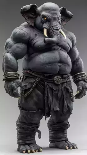 Massive Elephant Warrior Anthropomorphic GiantTusks