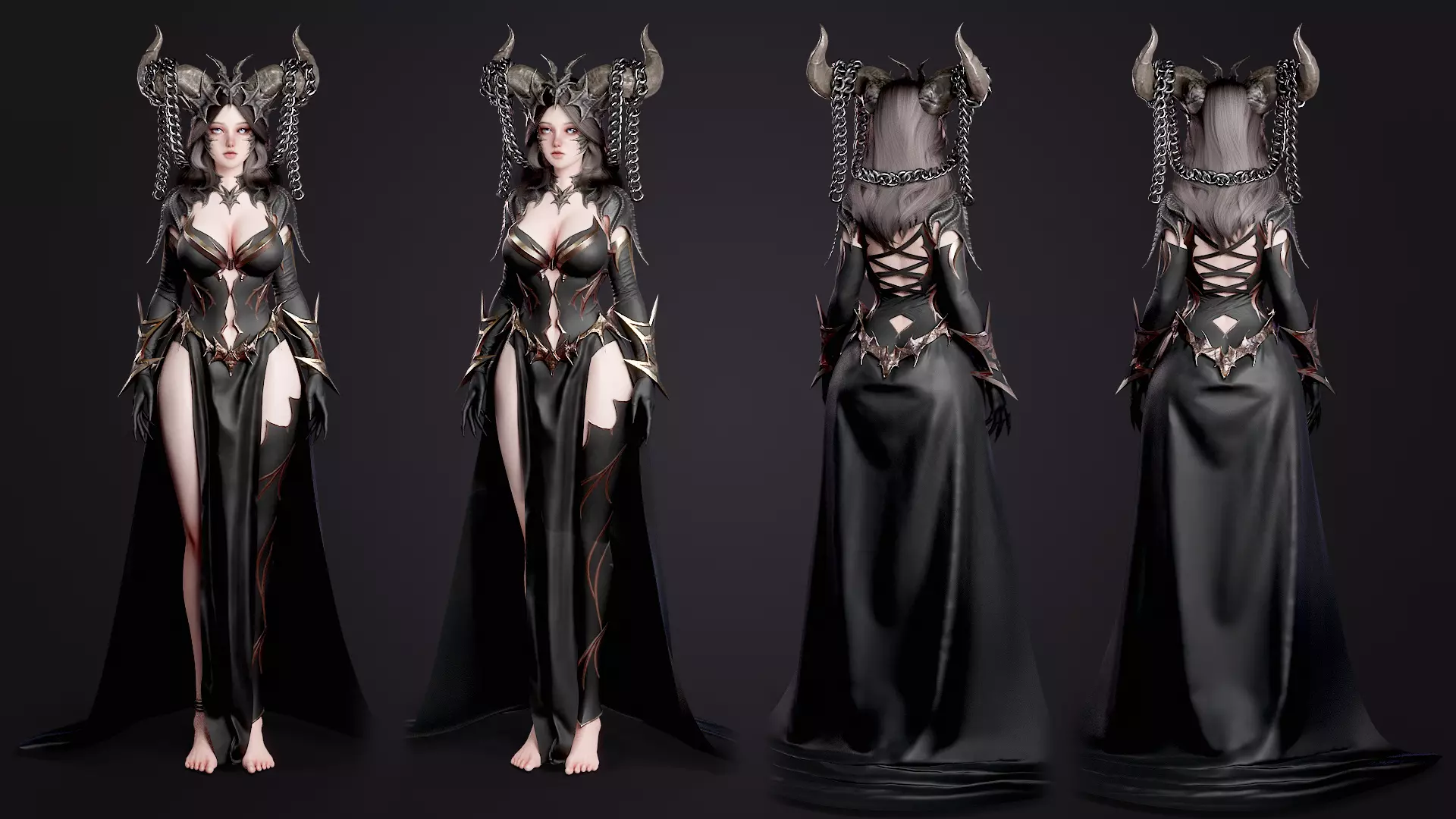 Dragon Girls Pack 3D Model Collection_5