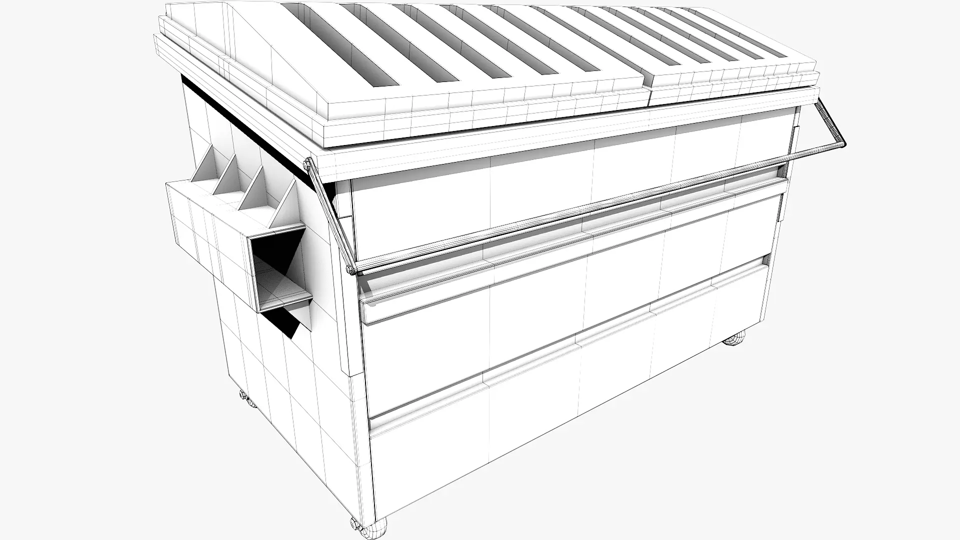 Industrial Dumpster Low-poly 3D model_16