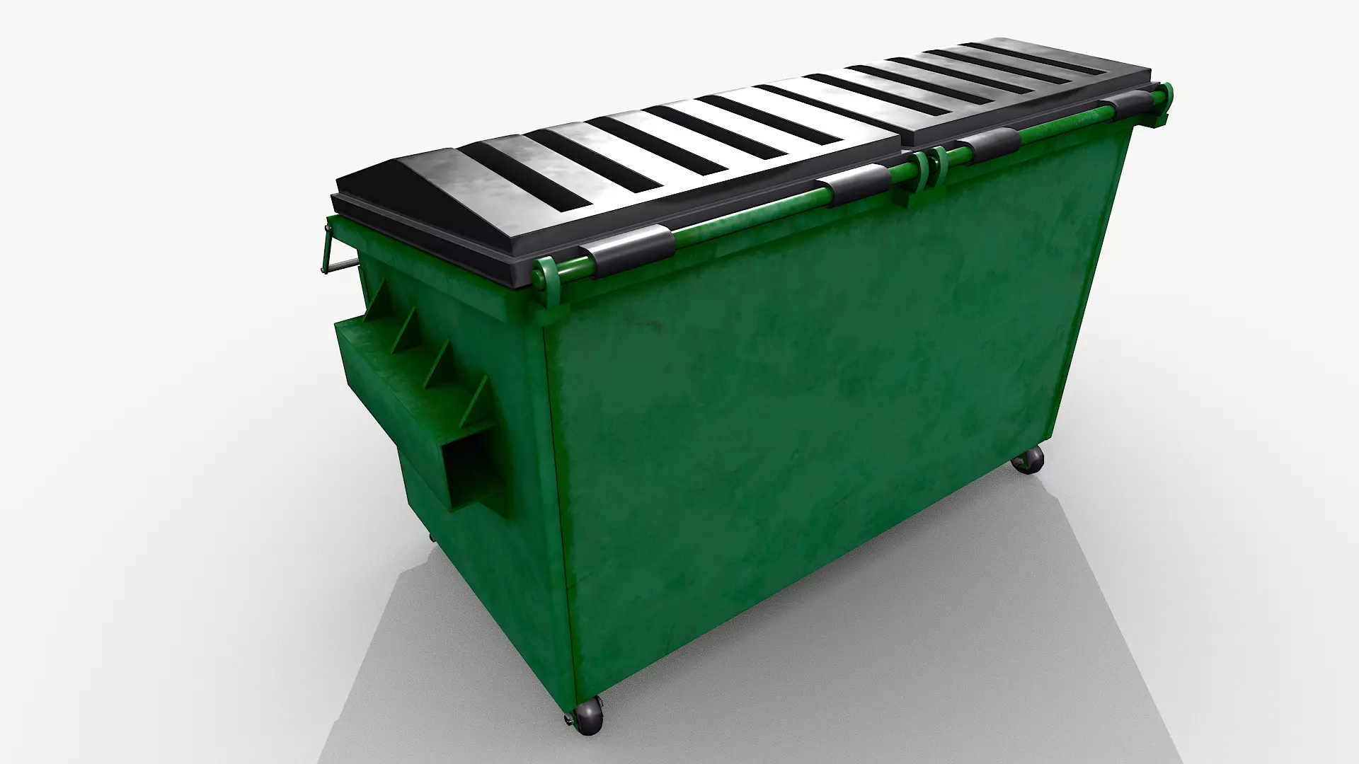 Industrial Dumpster Low-poly 3D model_14
