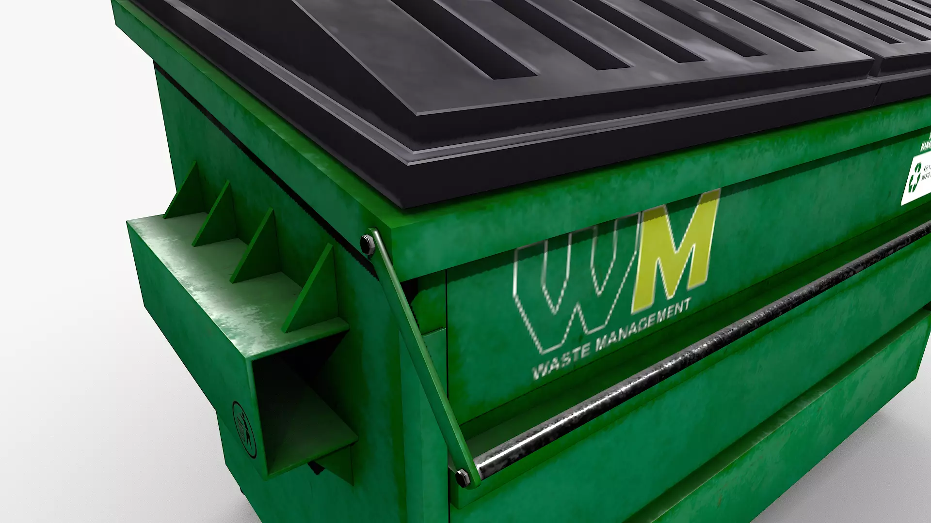 Industrial Dumpster Low-poly 3D model_15