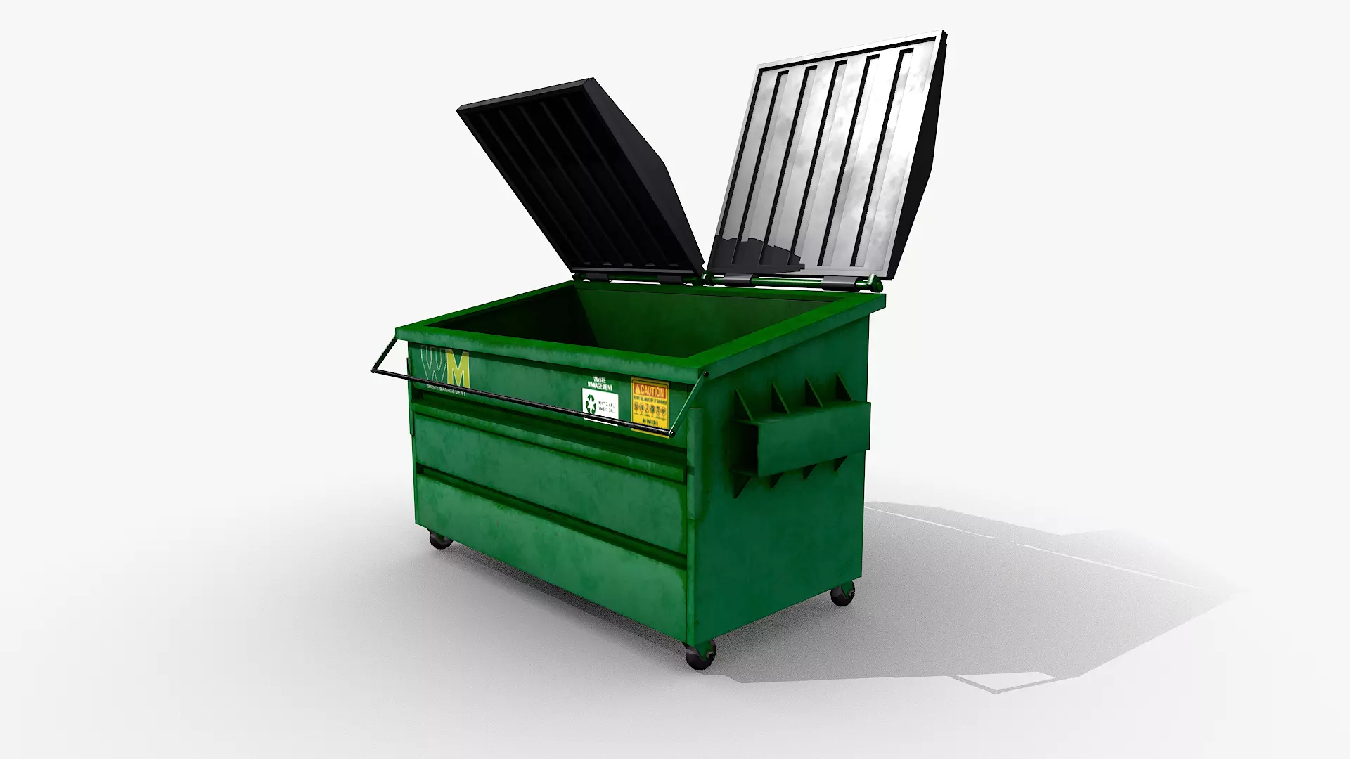 Industrial Dumpster Low-poly 3D model_3