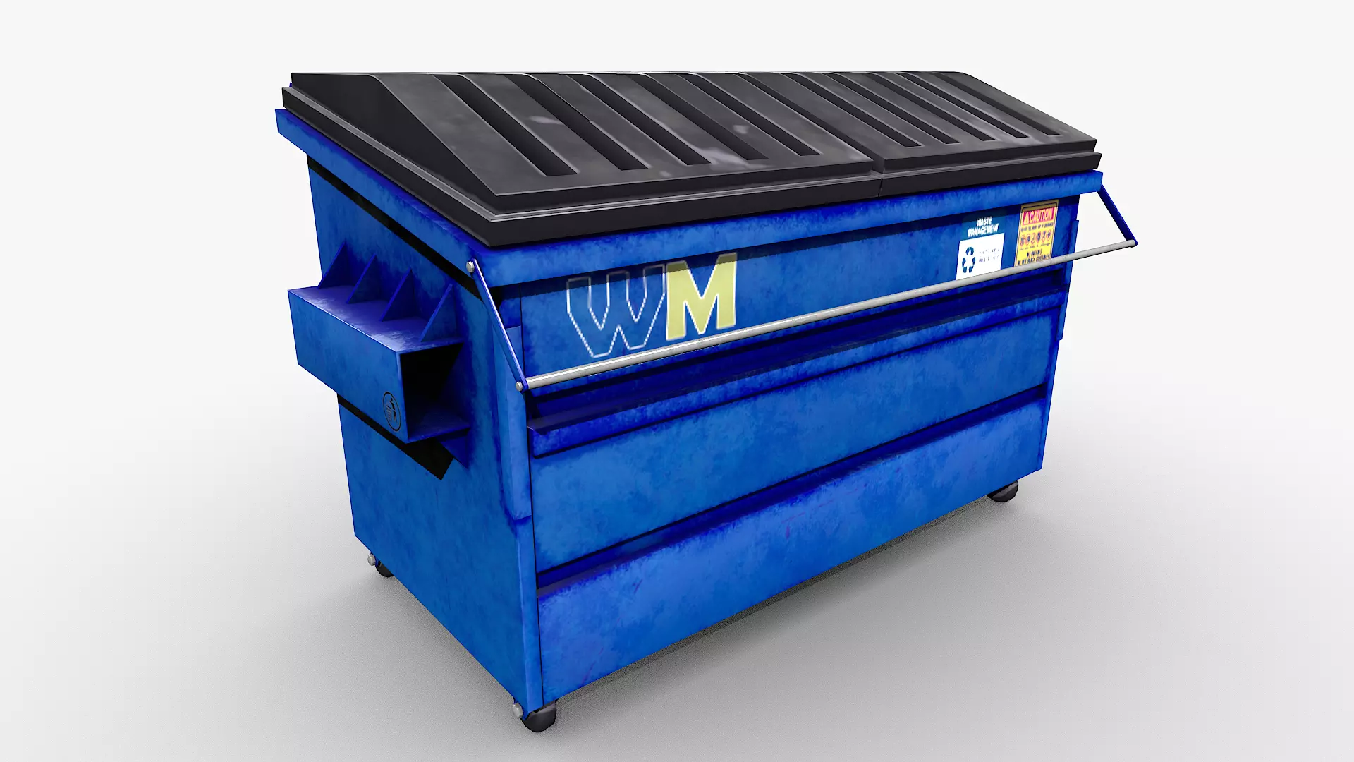 Industrial Dumpster Low-poly 3D model_4