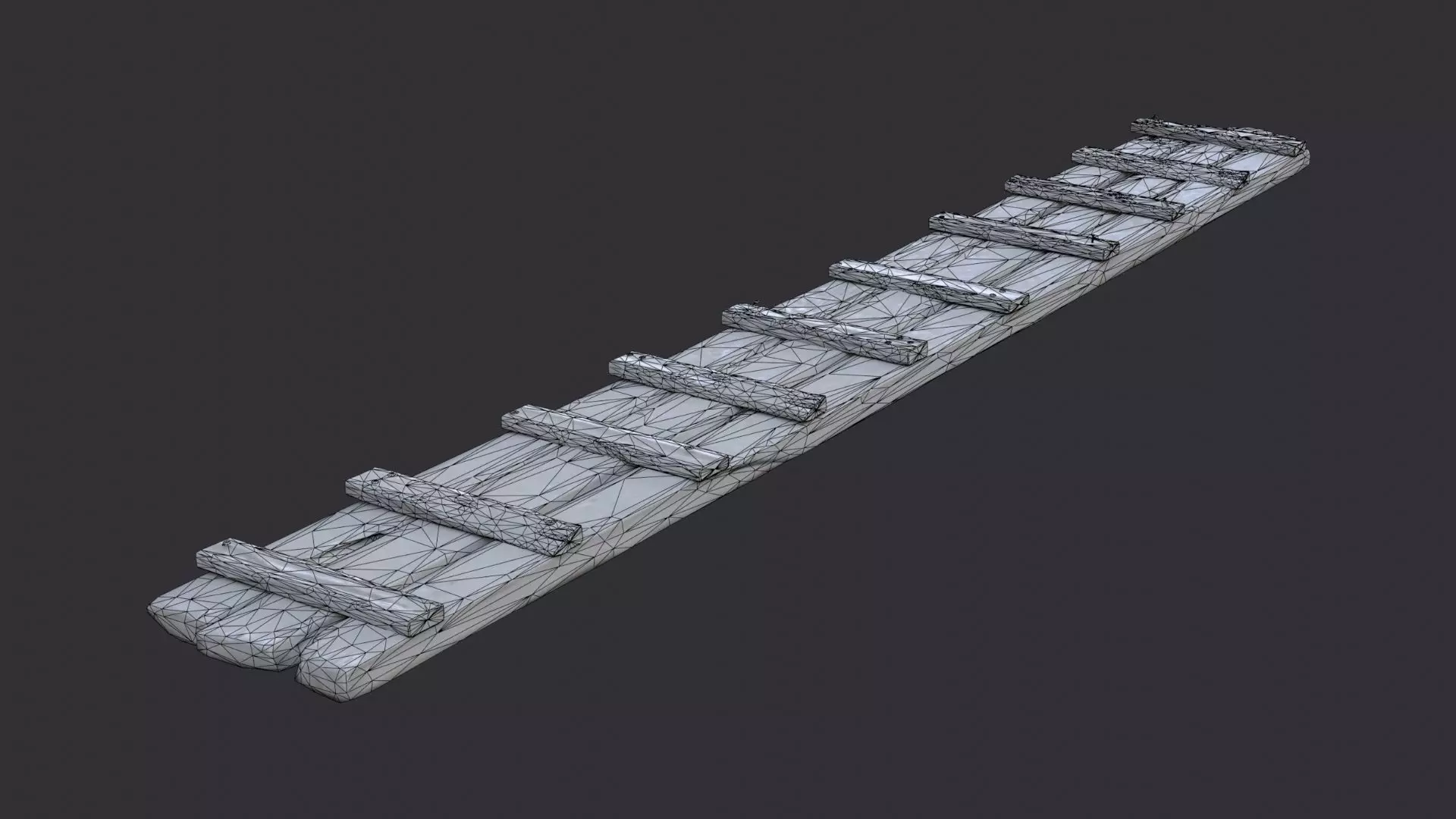 Industrial Plank Bridge Segment for Visualization Low-poly 3D model_7