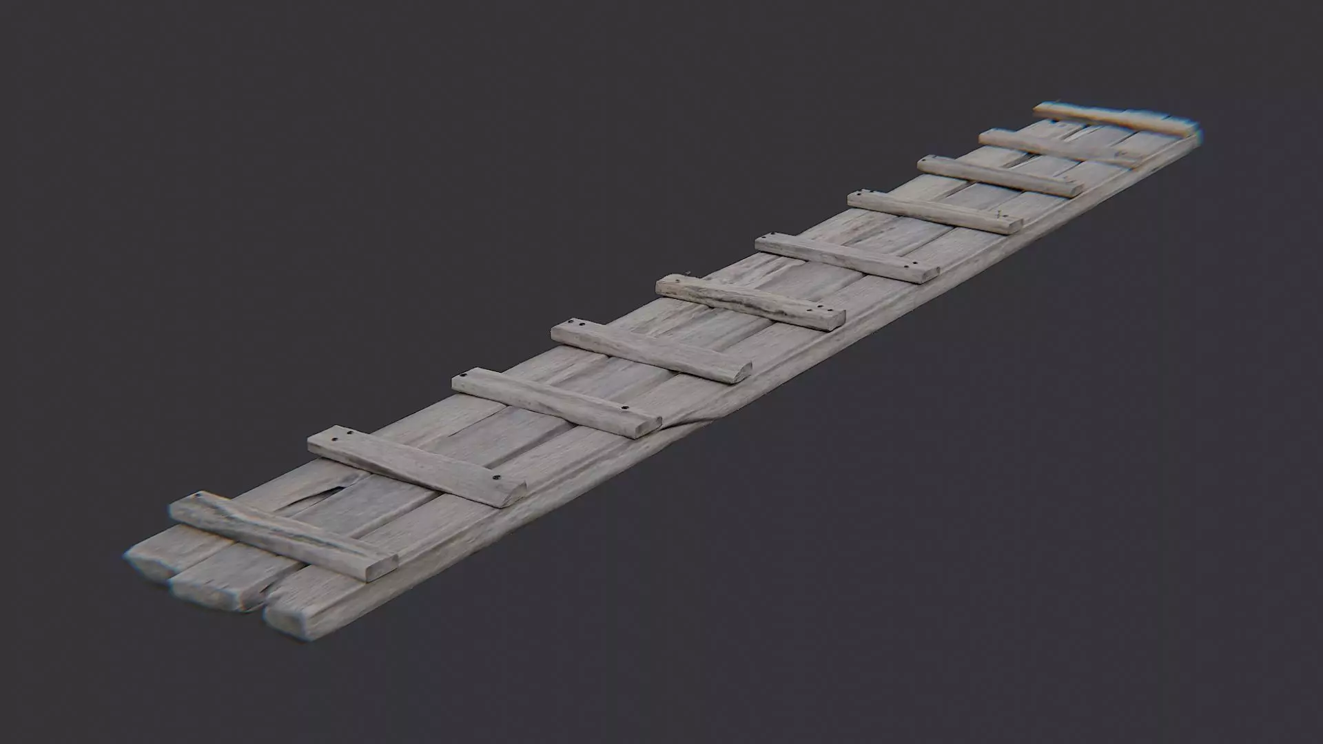 Industrial Plank Bridge Segment for Visualization Low-poly 3D model_0