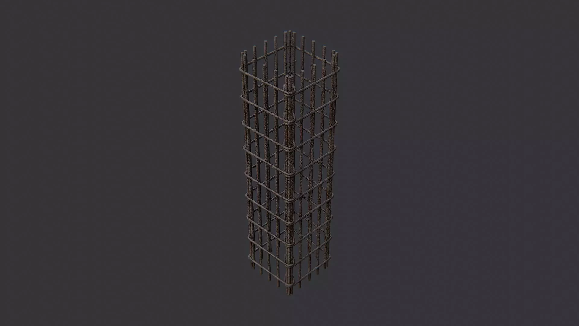 Rebar Pillar Anodized Steel Mesh Column Low-poly 3D model_3
