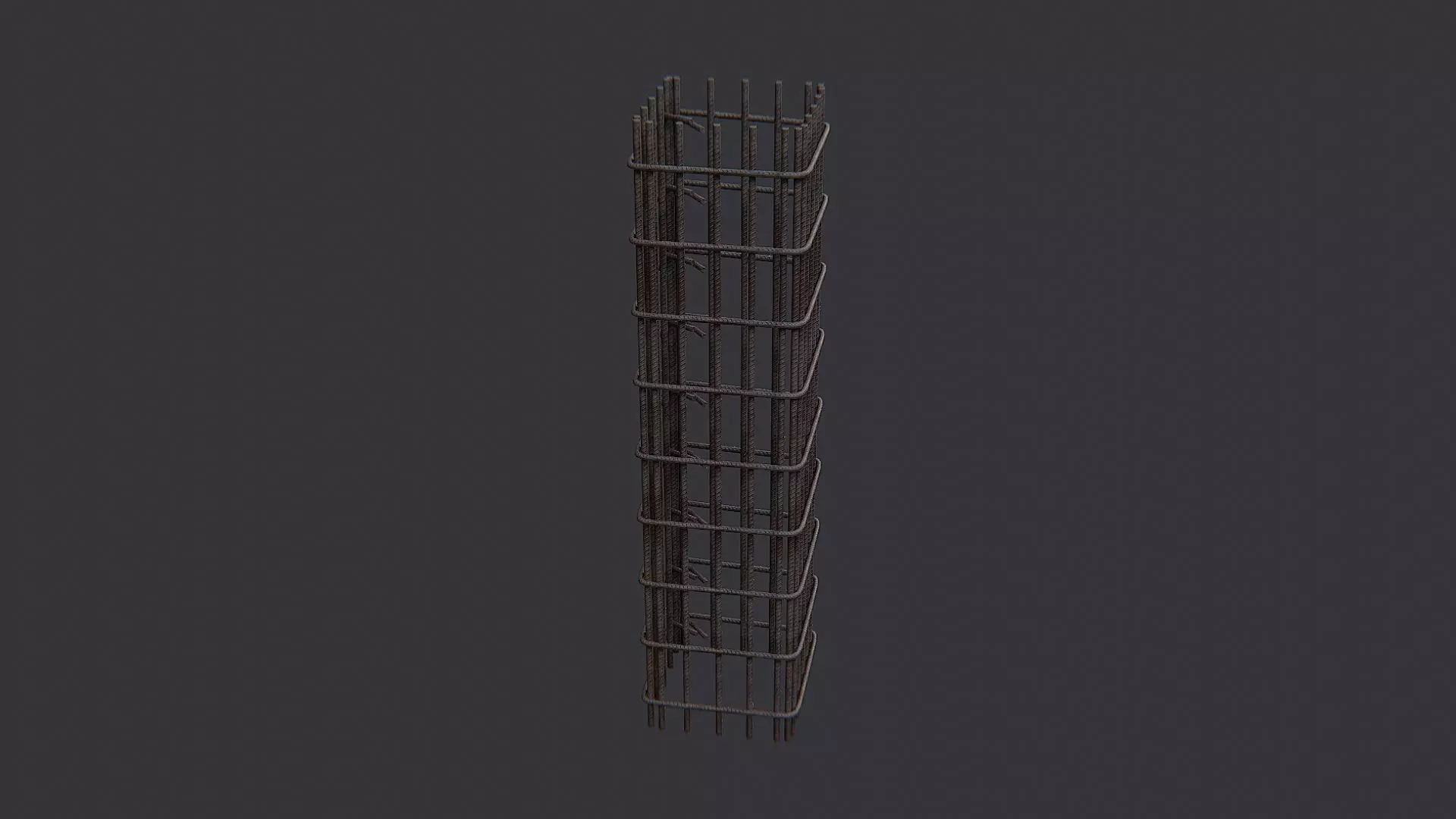 Rebar Pillar Anodized Steel Mesh Column Low-poly 3D model_1