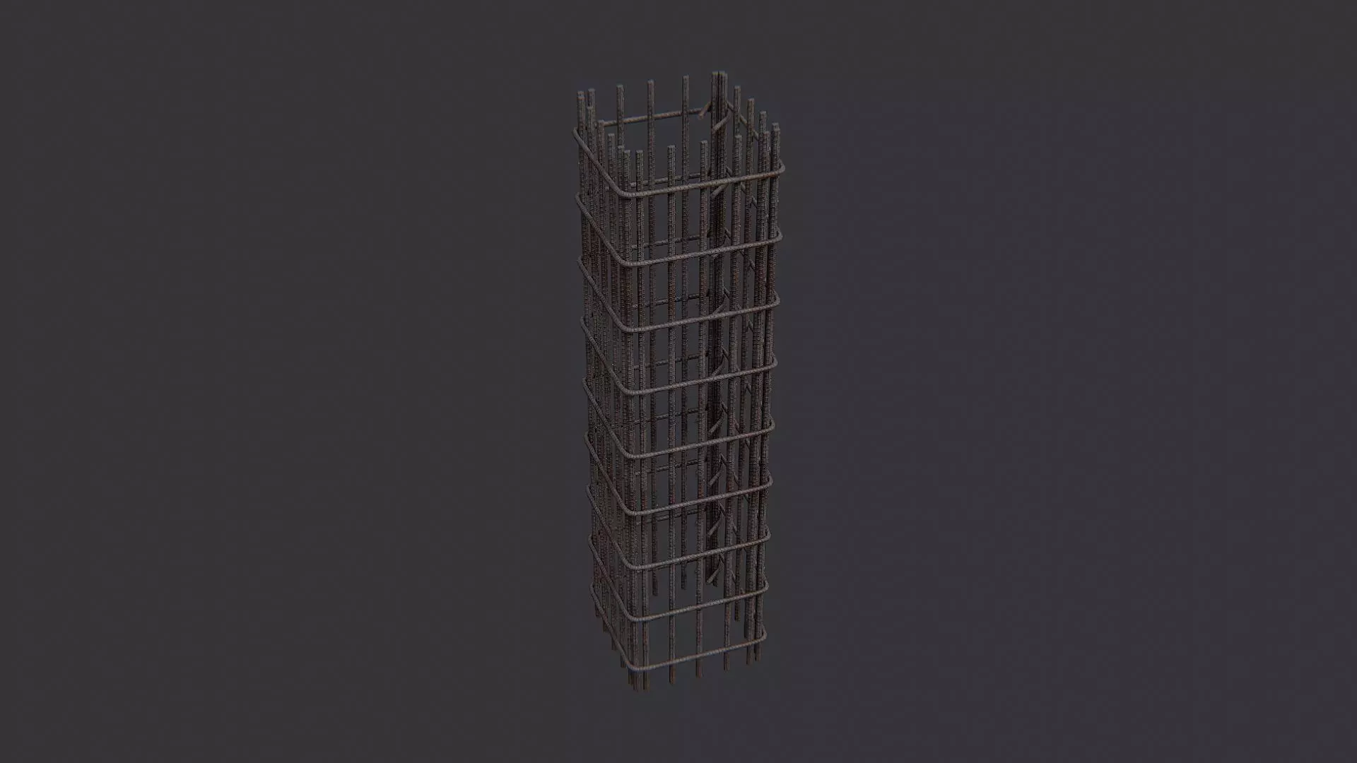 Rebar Pillar Anodized Steel Mesh Column Low-poly 3D model_0