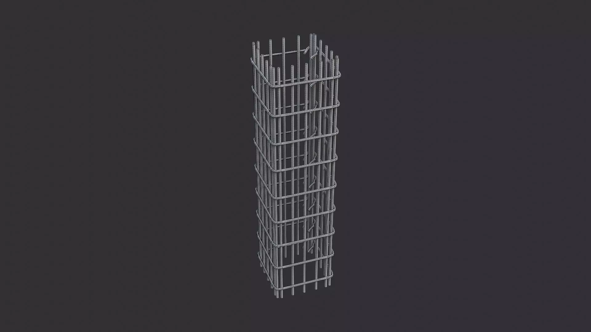 Rebar Pillar Anodized Steel Mesh Column Low-poly 3D model_7