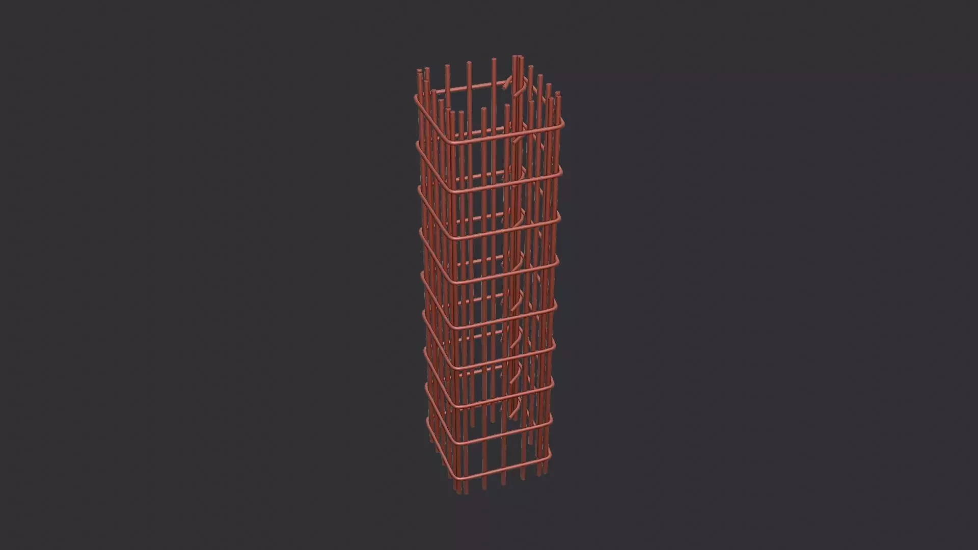 Rebar Pillar Anodized Steel Mesh Column Low-poly 3D model_6