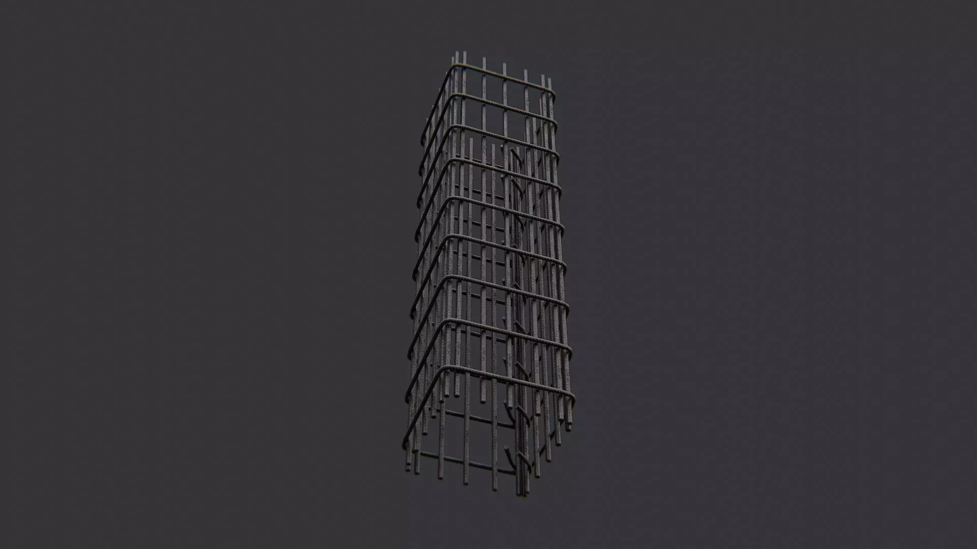 Rebar Pillar Anodized Steel Mesh Column Low-poly 3D model_5