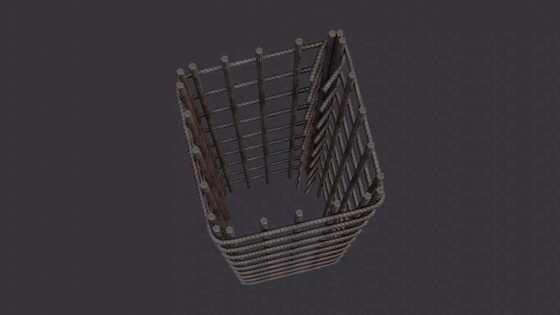 Rebar Pillar Anodized Steel Mesh Column Low-poly 3D model_4