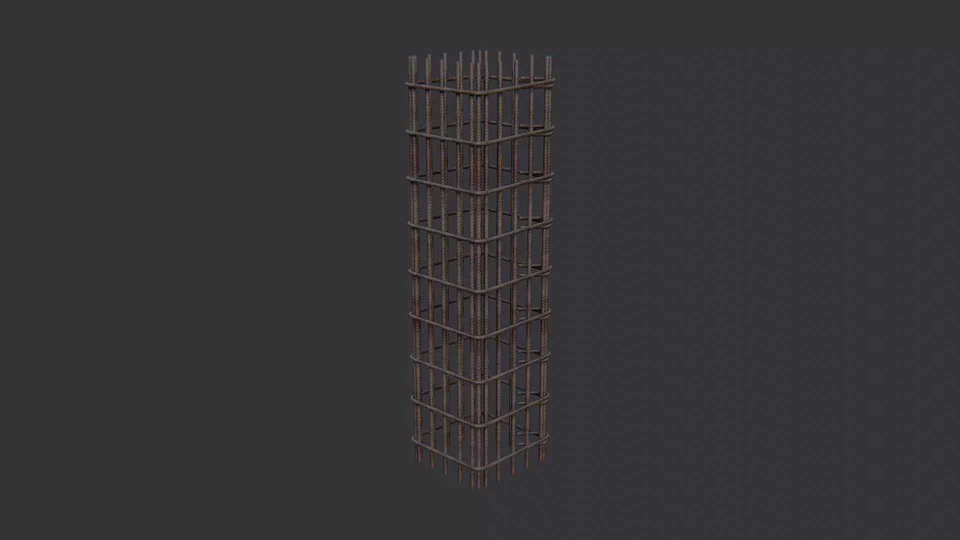 Rebar Pillar Anodized Steel Mesh Column Low-poly 3D model_2