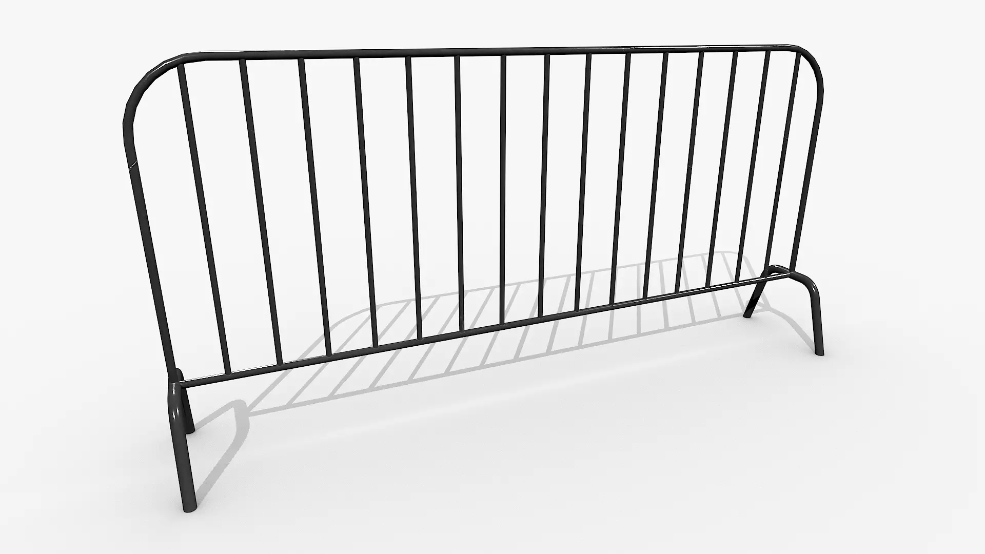 Road Safety Fence And Barrier Set Low-poly 3D model_5