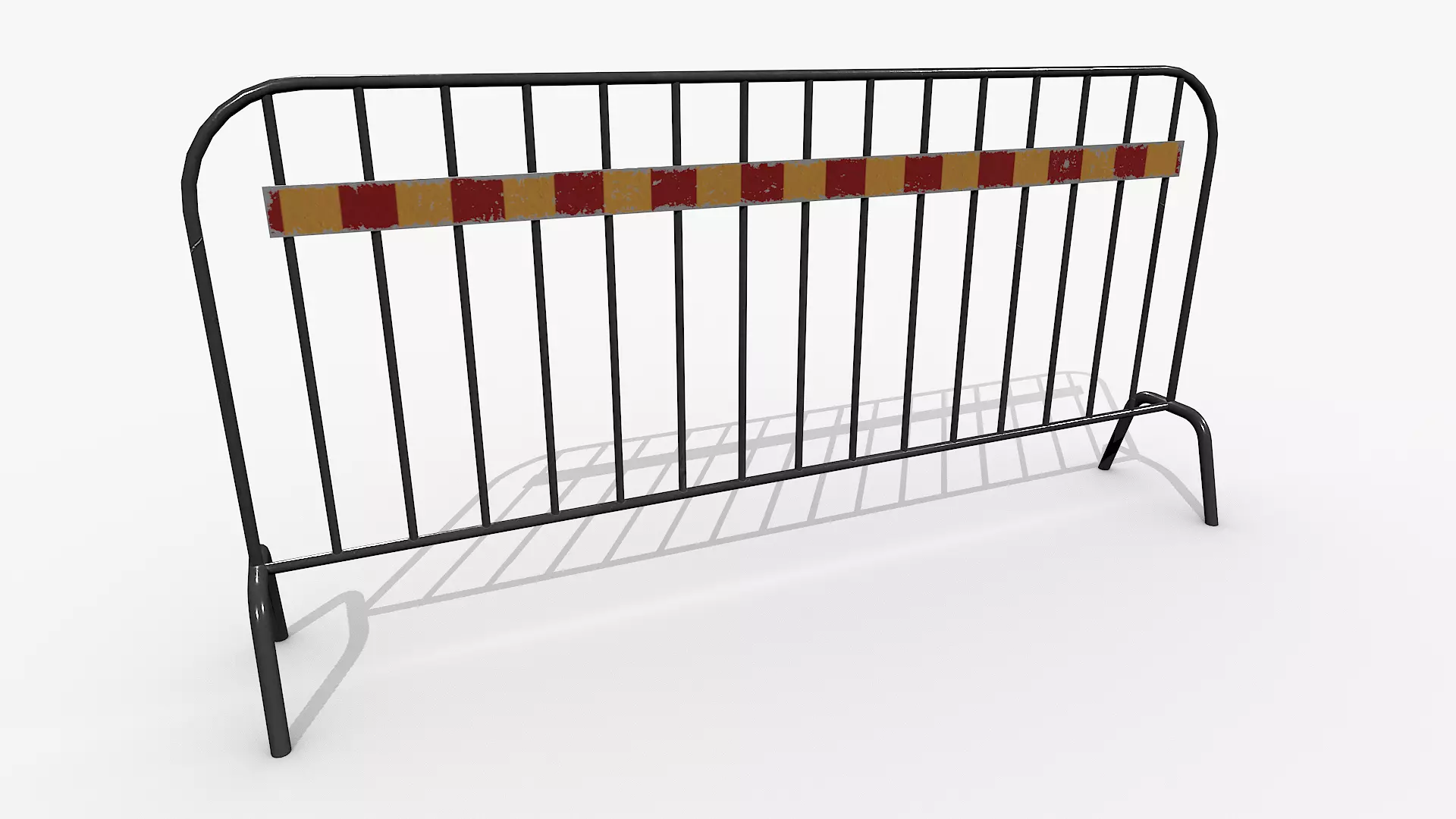 Road Safety Fence And Barrier Set Low-poly 3D model_4