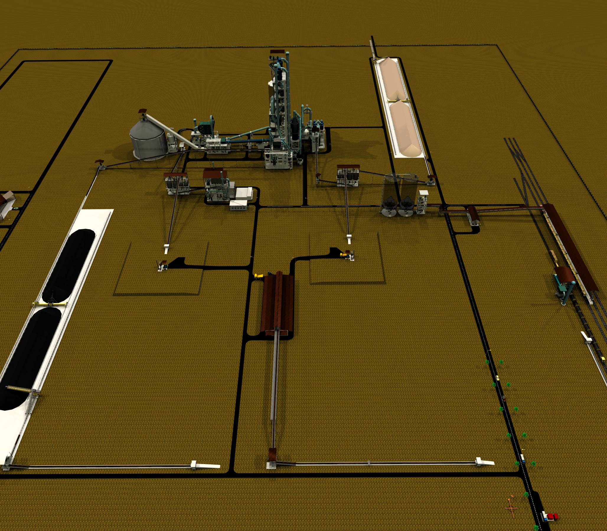 Cement Plant Layout Free 3D model_1