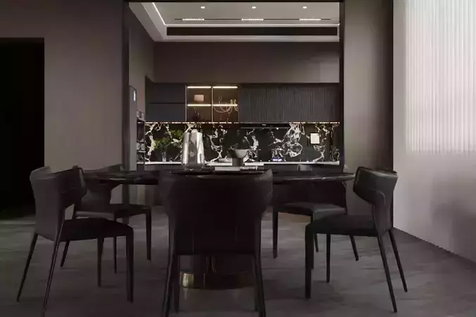 Open   concept kitchen and dining room