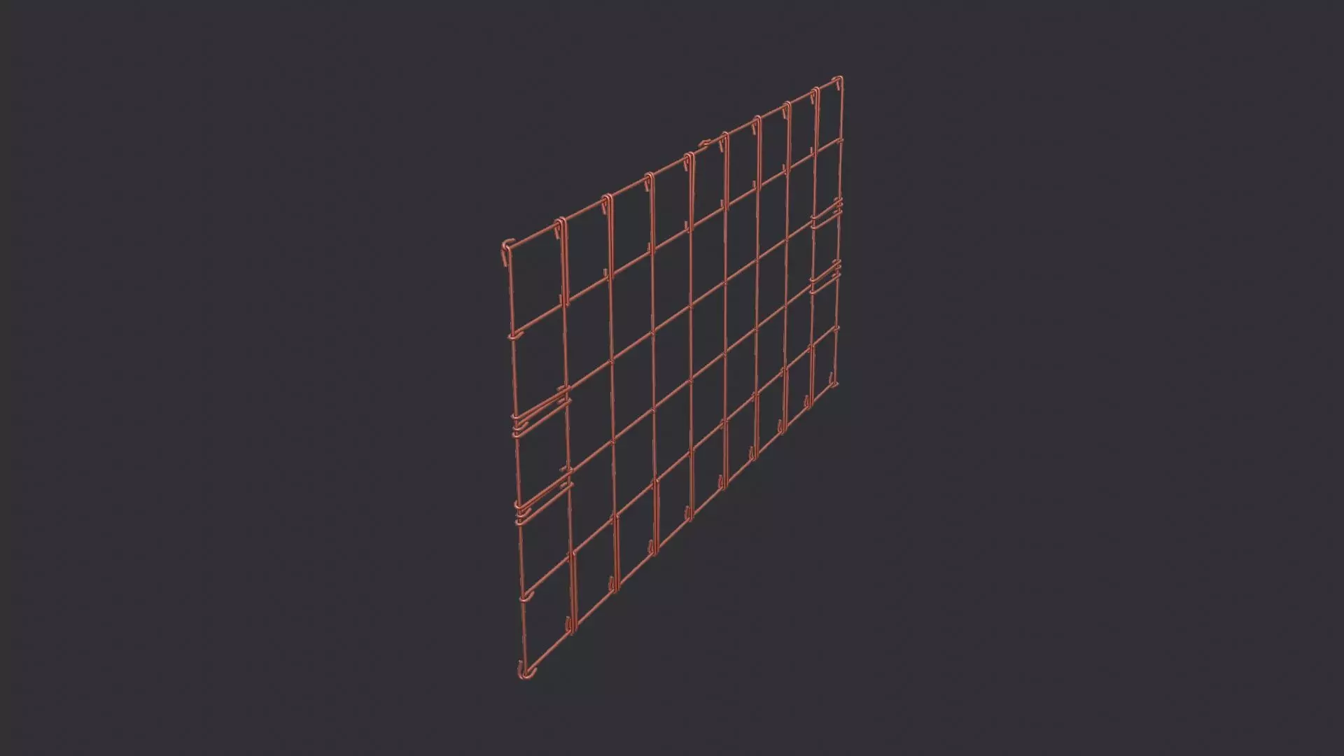 Rebar Grid Wall Panel Metal Decor Low-poly 3D model_6