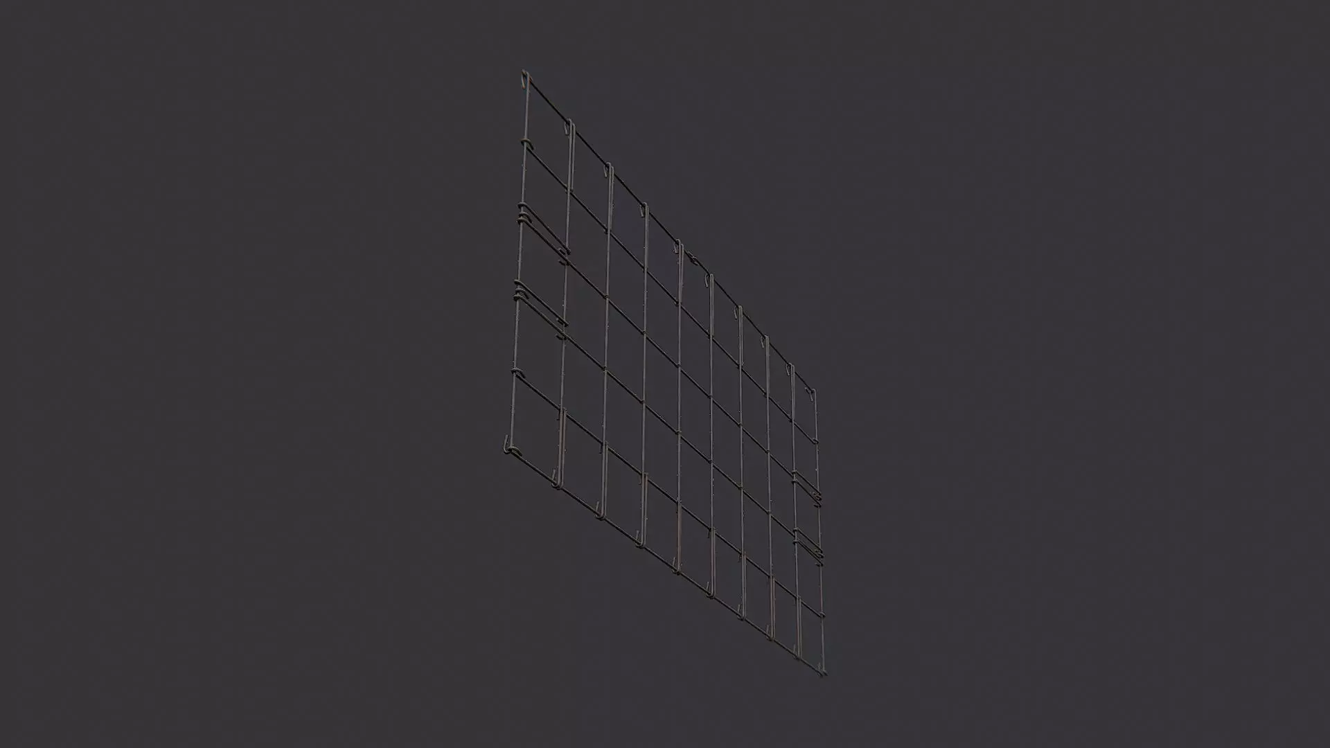 Rebar Grid Wall Panel Metal Decor Low-poly 3D model_5