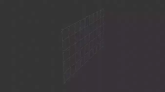 Rebar Grid Wall Panel Metal Decor Low-poly 3D model