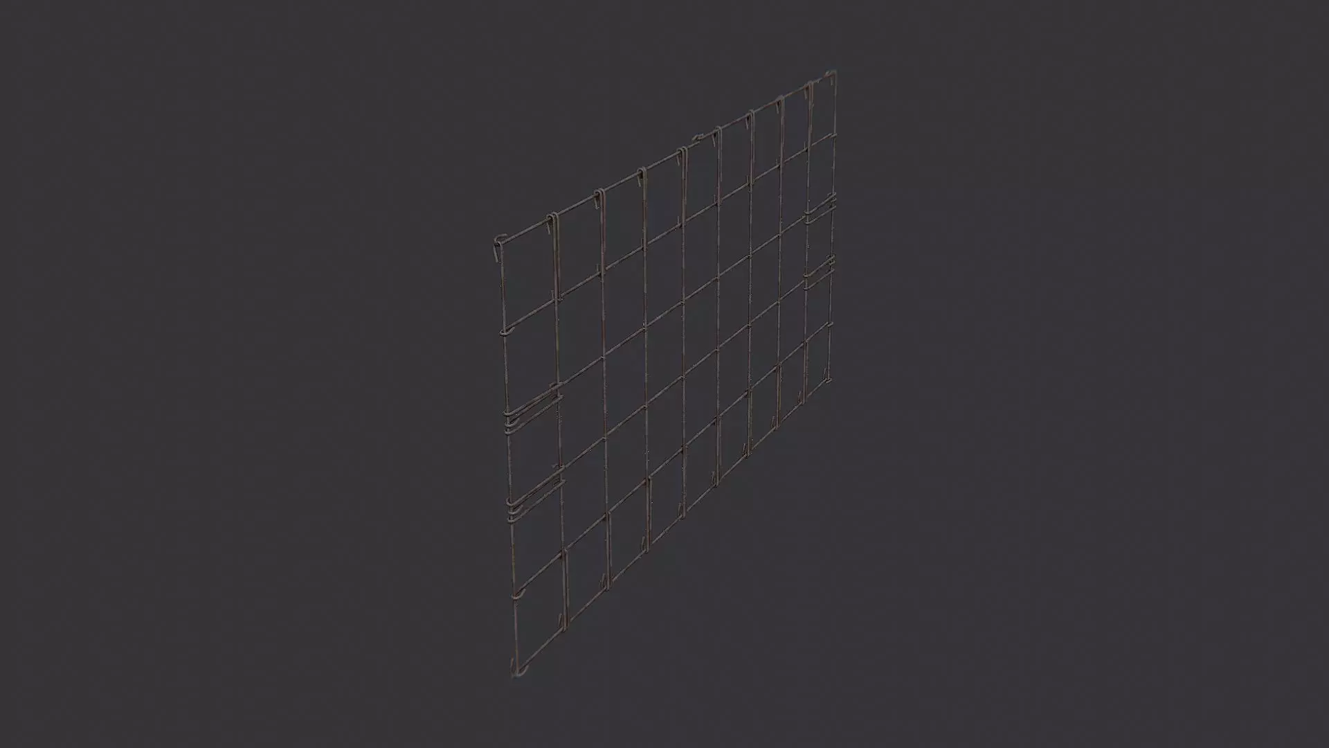 Rebar Grid Wall Panel Metal Decor Low-poly 3D model_0