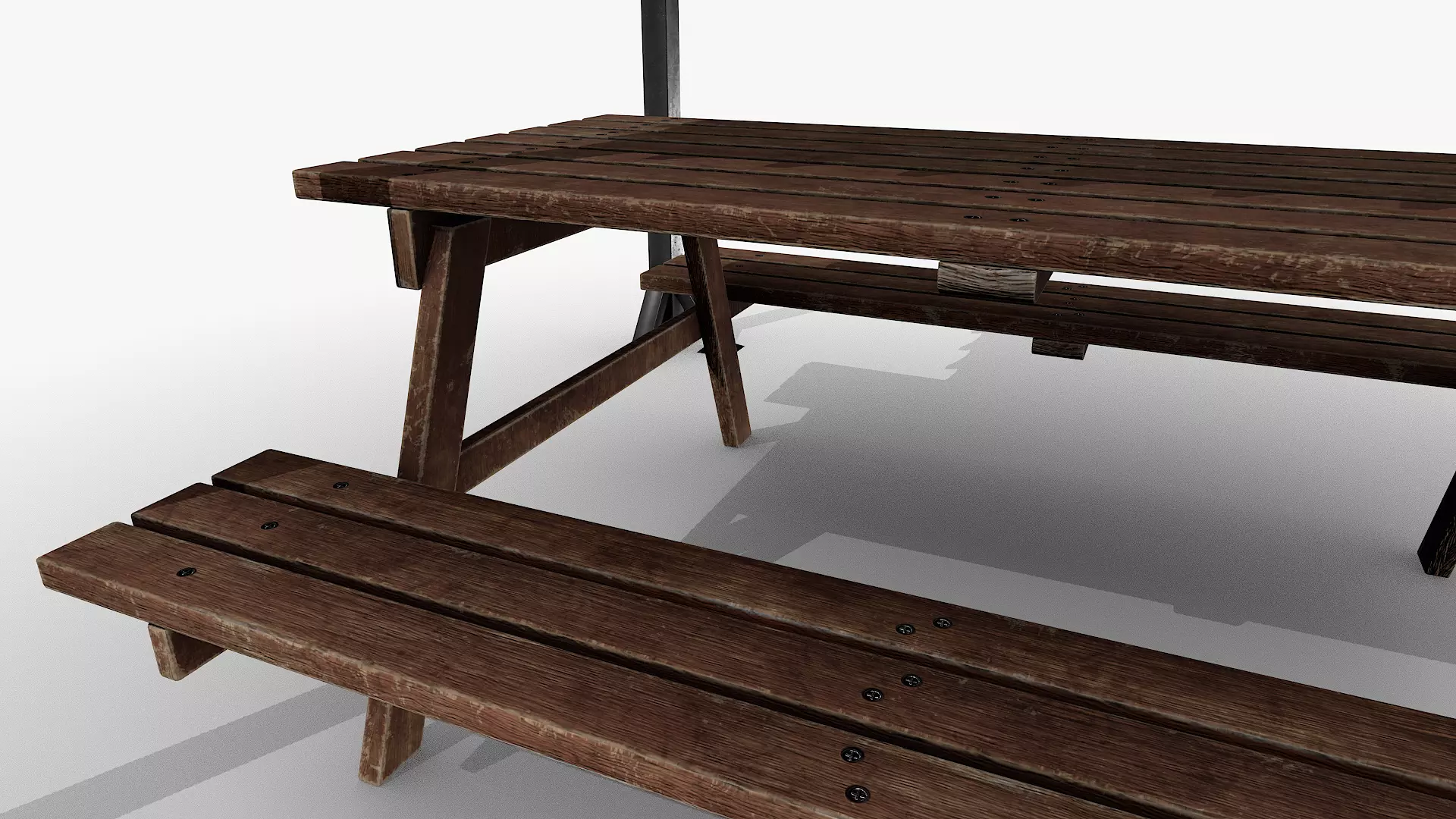 Covered Picnic Area Park Gazebo Low-poly 3D model_4