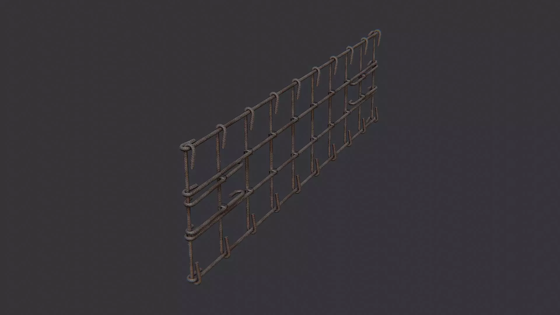 Anodized Rebar Wall Panel for Construction Low-poly 3D model_0