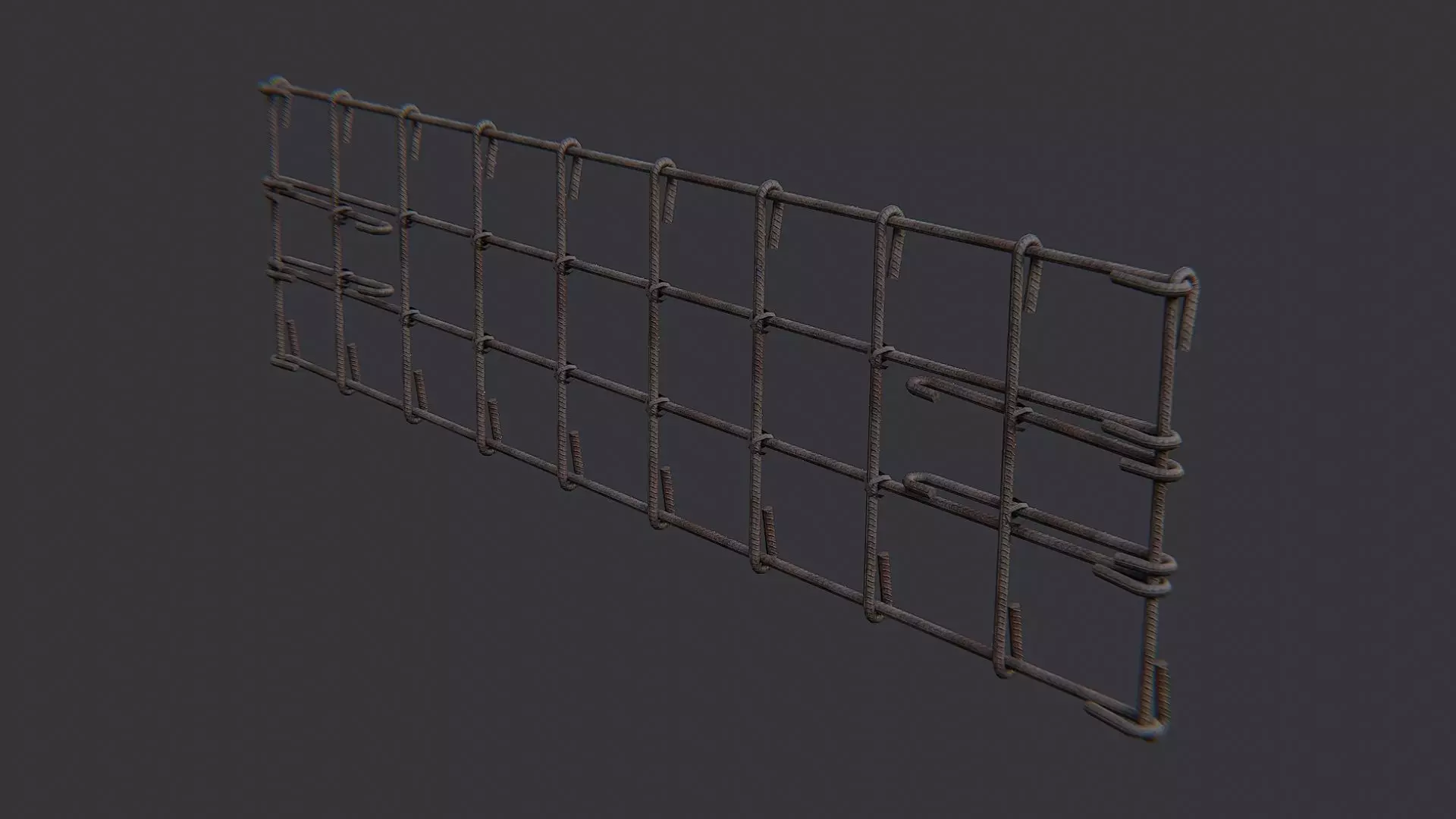 Anodized Rebar Wall Panel for Construction Low-poly 3D model_1