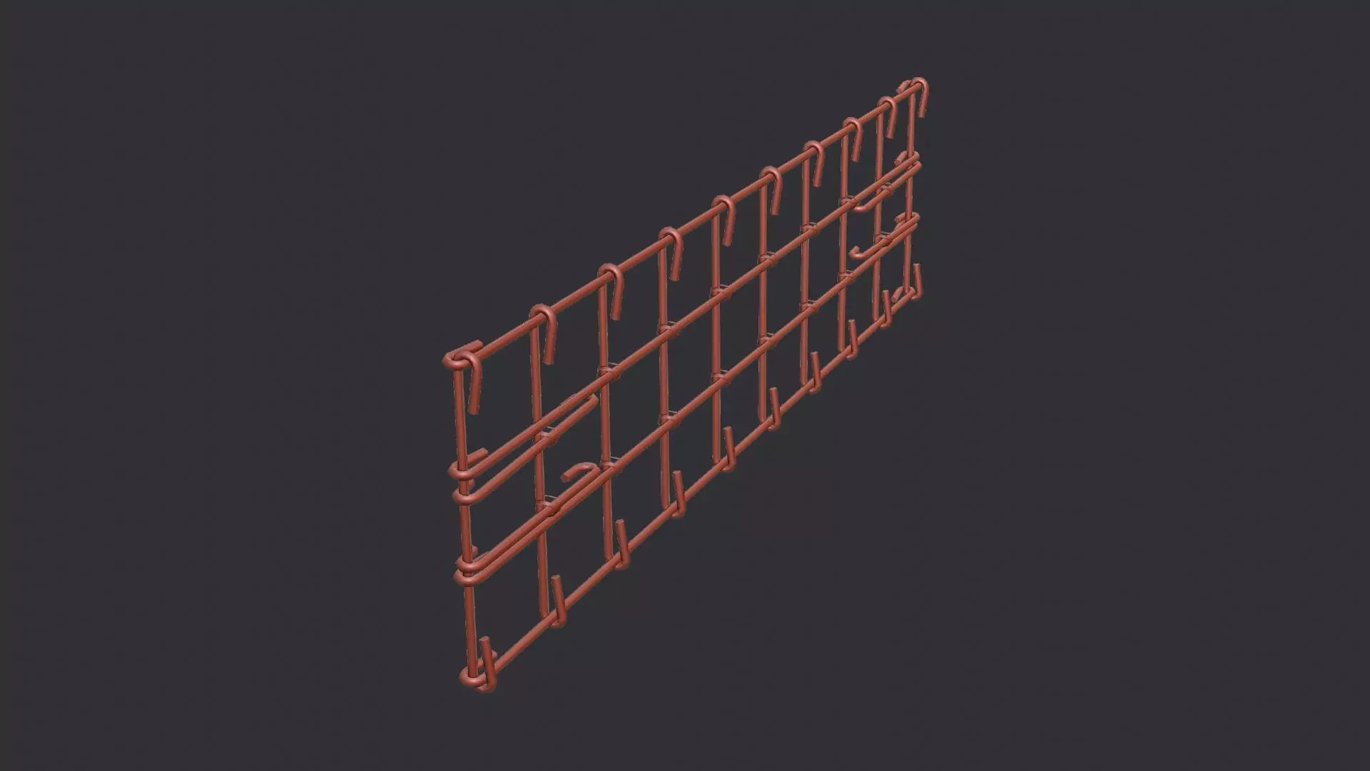 Anodized Rebar Wall Panel for Construction Low-poly 3D model_6