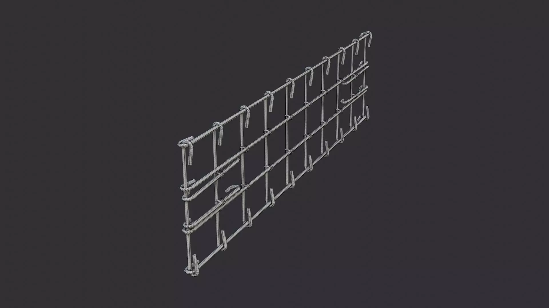 Anodized Rebar Wall Panel for Construction Low-poly 3D model_7