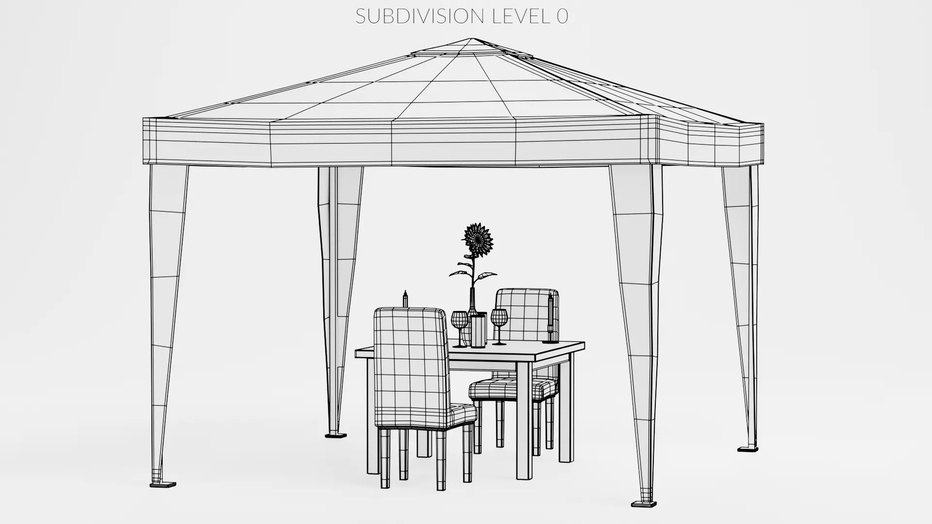 -Gazebo Setup V12- Low-poly 3D model_11