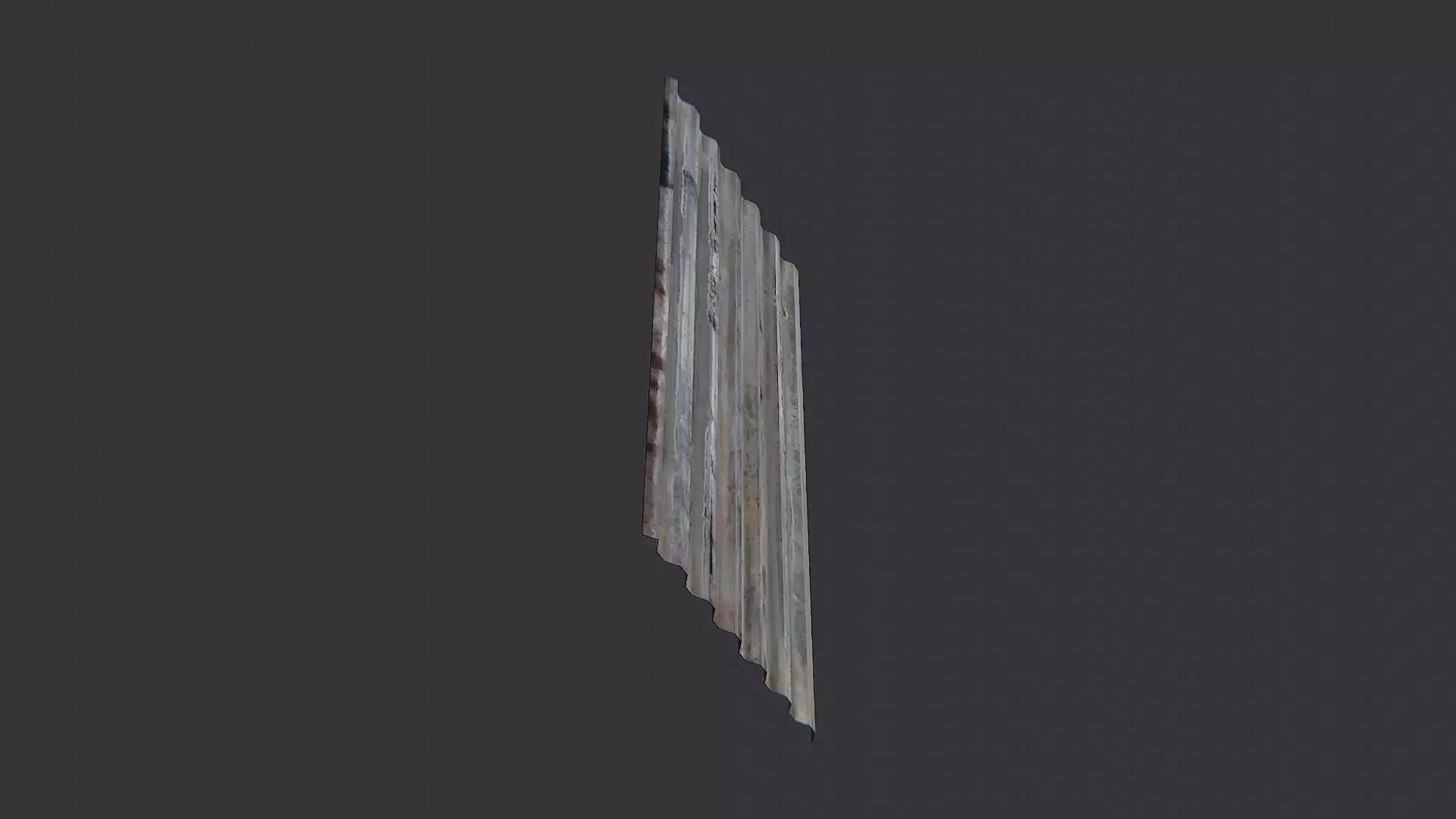 Corrugated Metal Panel 4x8 Rustic Rusted Sheet Low-poly 3D model_5