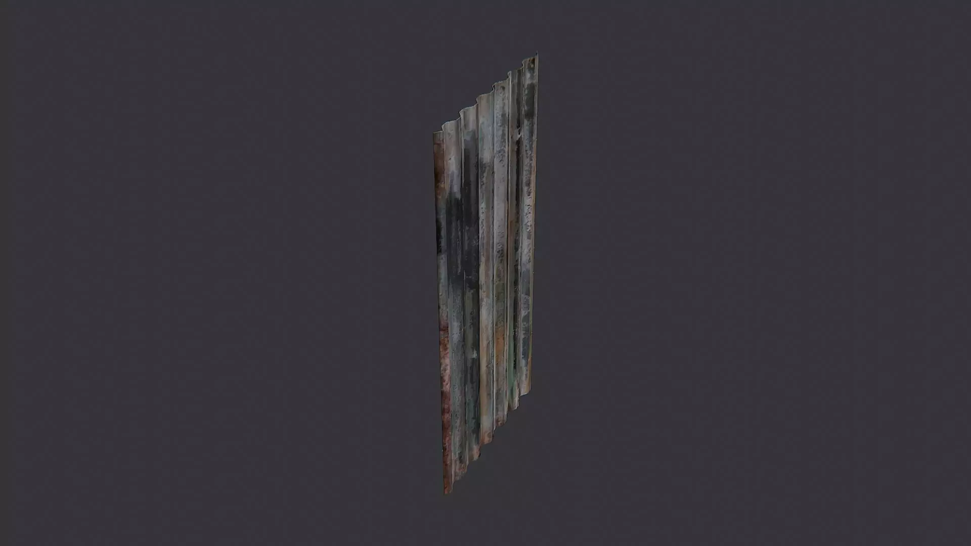 Corrugated Metal Panel 4x8 Rustic Rusted Sheet Low-poly 3D model_0