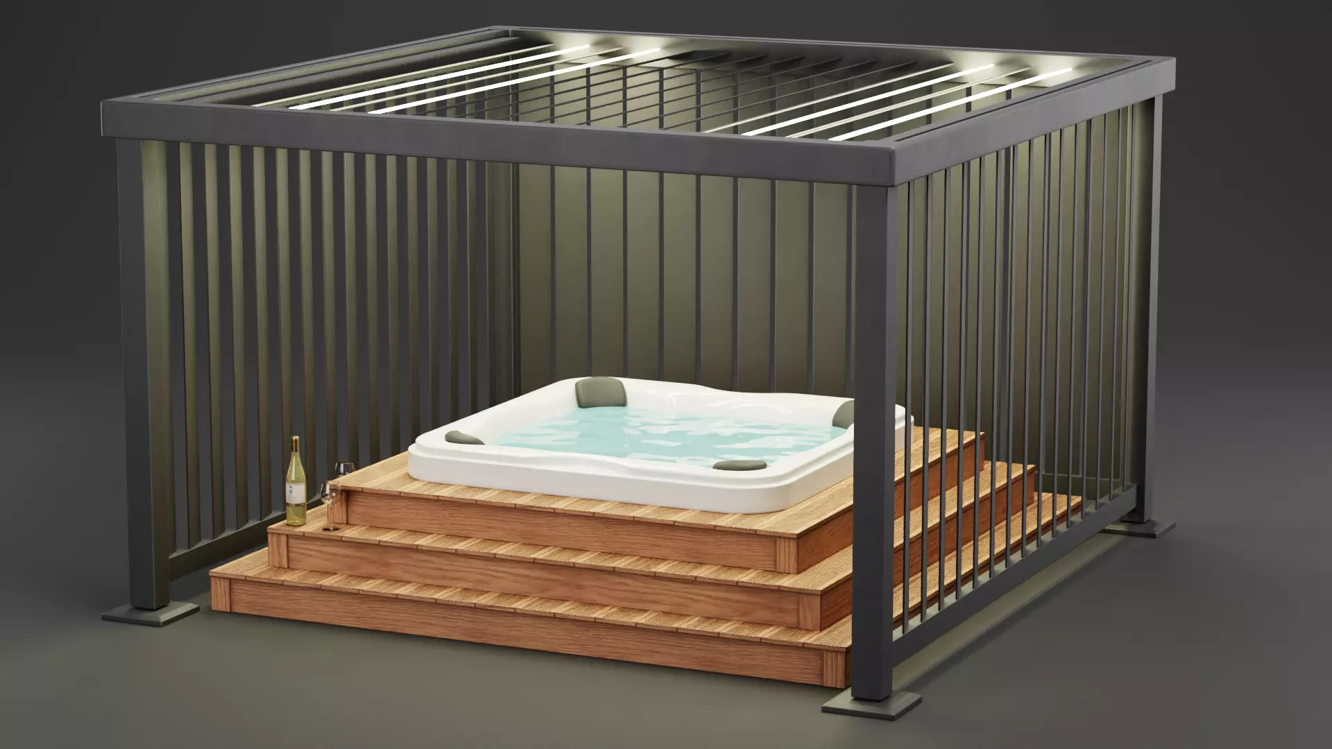 Gazebo Setup V14 - Luxury Wellness Pavilion Scene 3D model