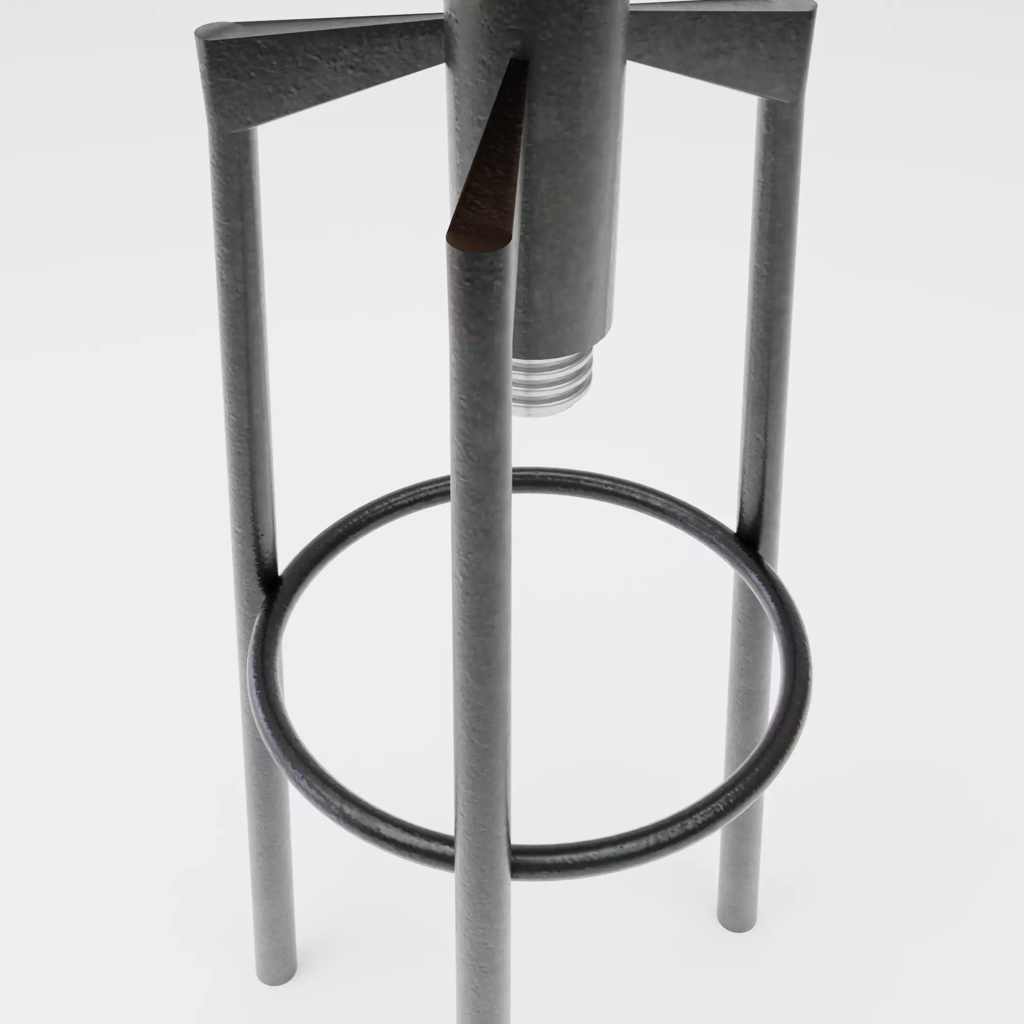 Industrial Bar Stool Low-poly 3D model_6