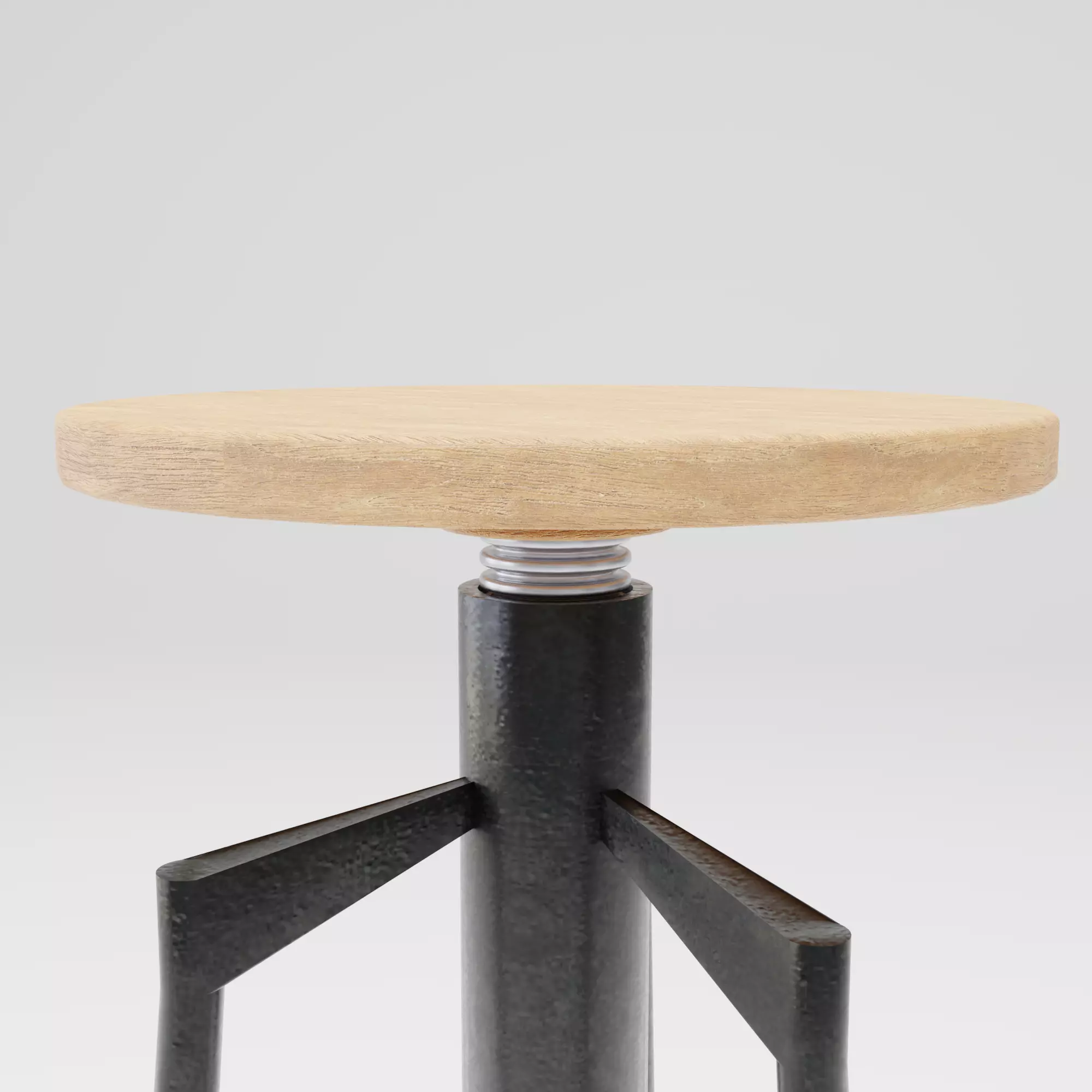 Industrial Bar Stool Low-poly 3D model_5